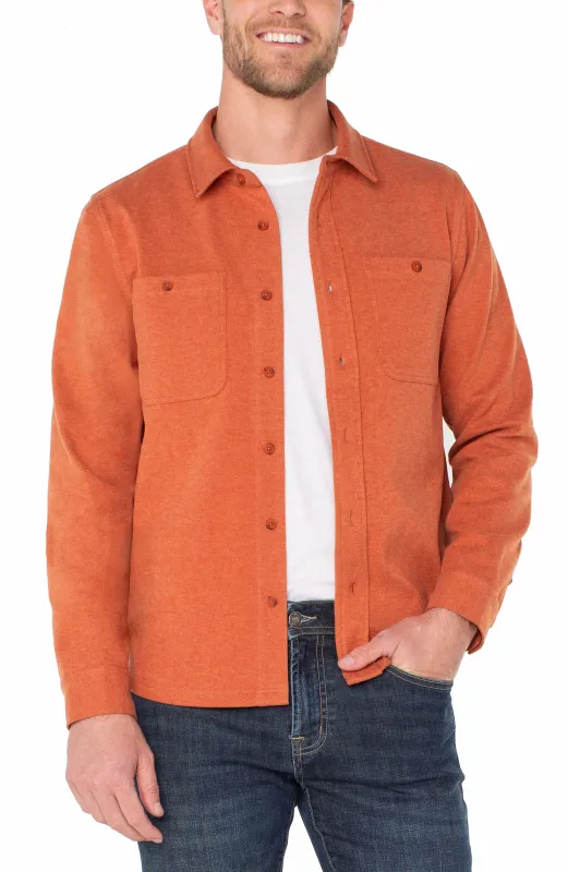 KNIT BUTTON UP LONG SLEEVE SHIRT sold by Liverpool Jeans Company