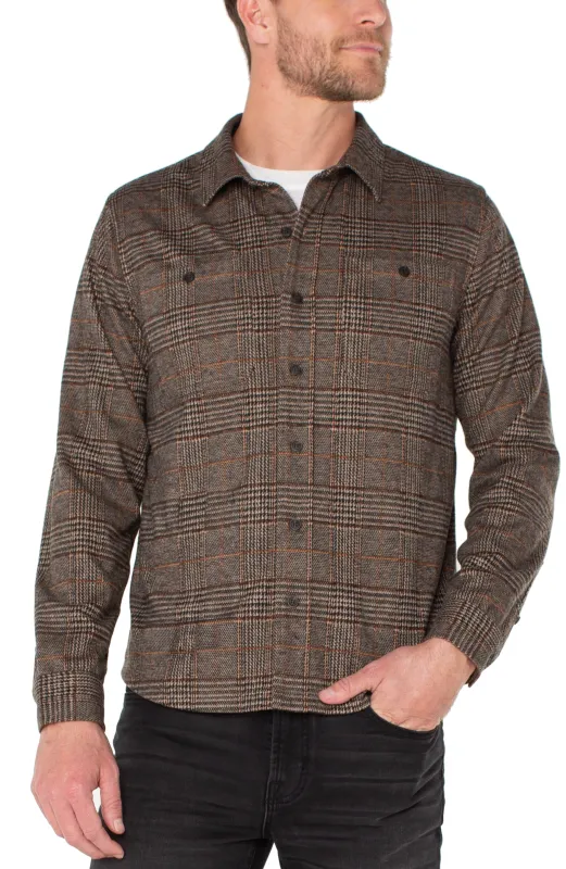 KNIT BUTTON UP LONG SLEEVE SHIRT made by Liverpool Jeans Company