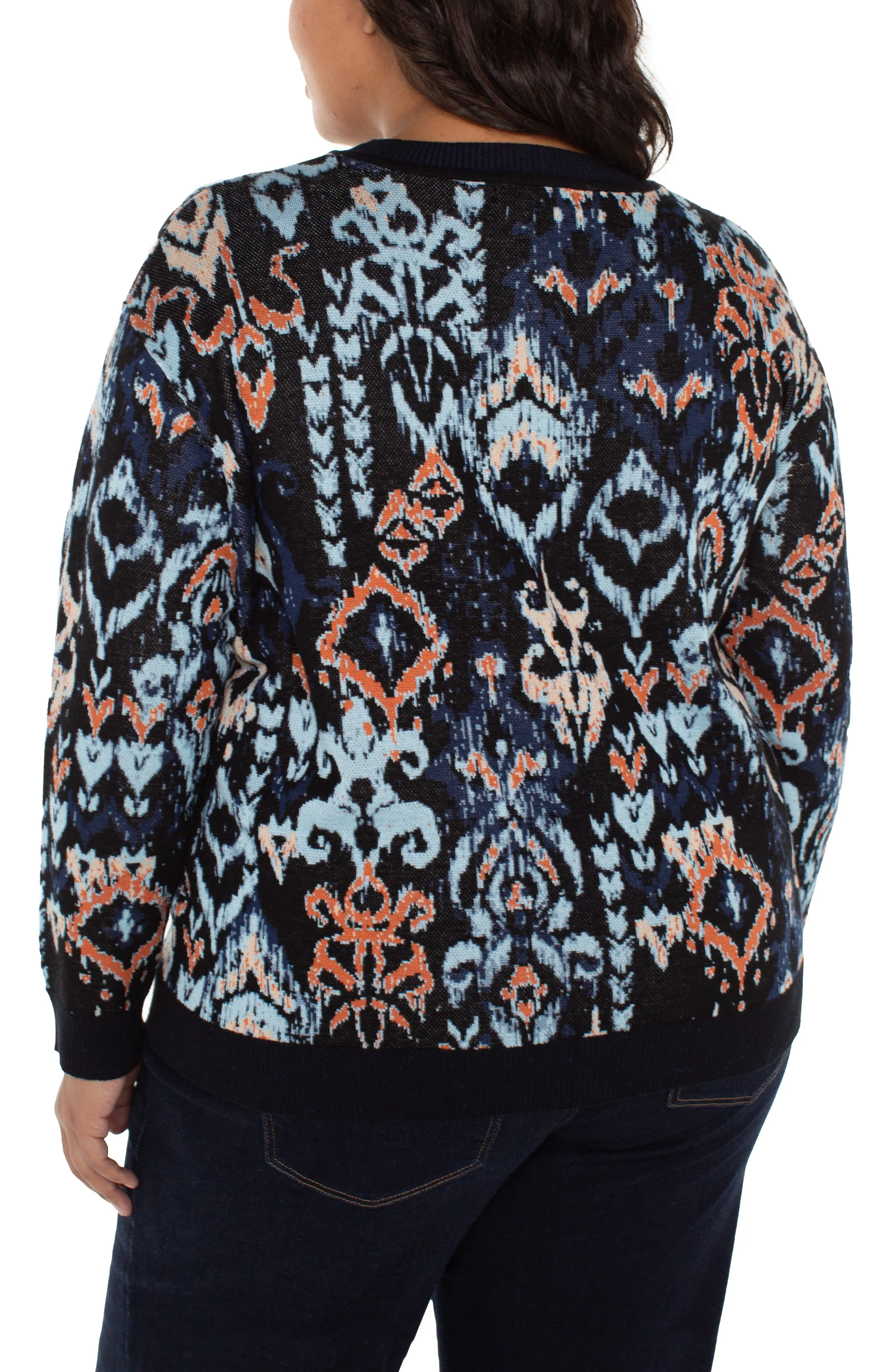 LONG SLEEVE DROP SHOULDER JACQUARD SWEATER sold by Liverpool Jeans Company product image thumbnail 2