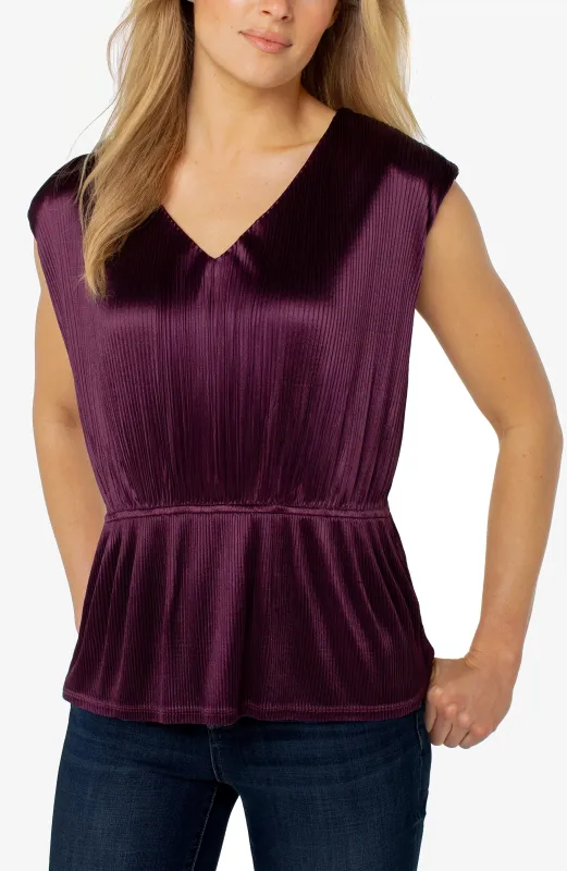 DOLMAN V-NECK PEPLUM KNIT TOP sold by Liverpool Jeans Company