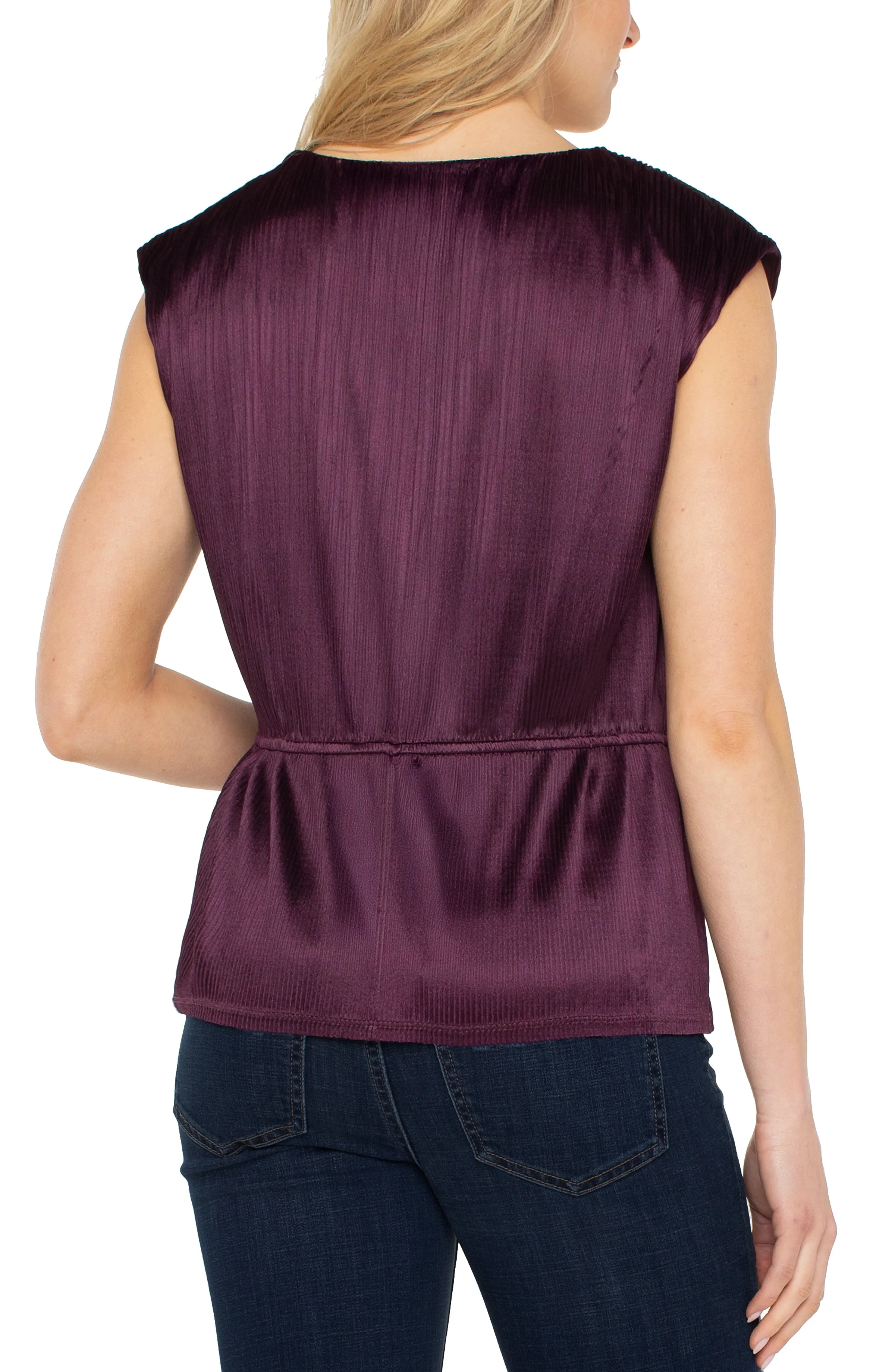 DOLMAN V-NECK PEPLUM KNIT TOP sold by Liverpool Jeans Company product image thumbnail 2