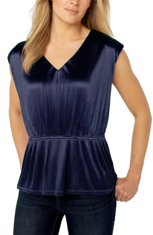 DOLMAN V-NECK PEPLUM KNIT TOP sold by Liverpool Jeans Company