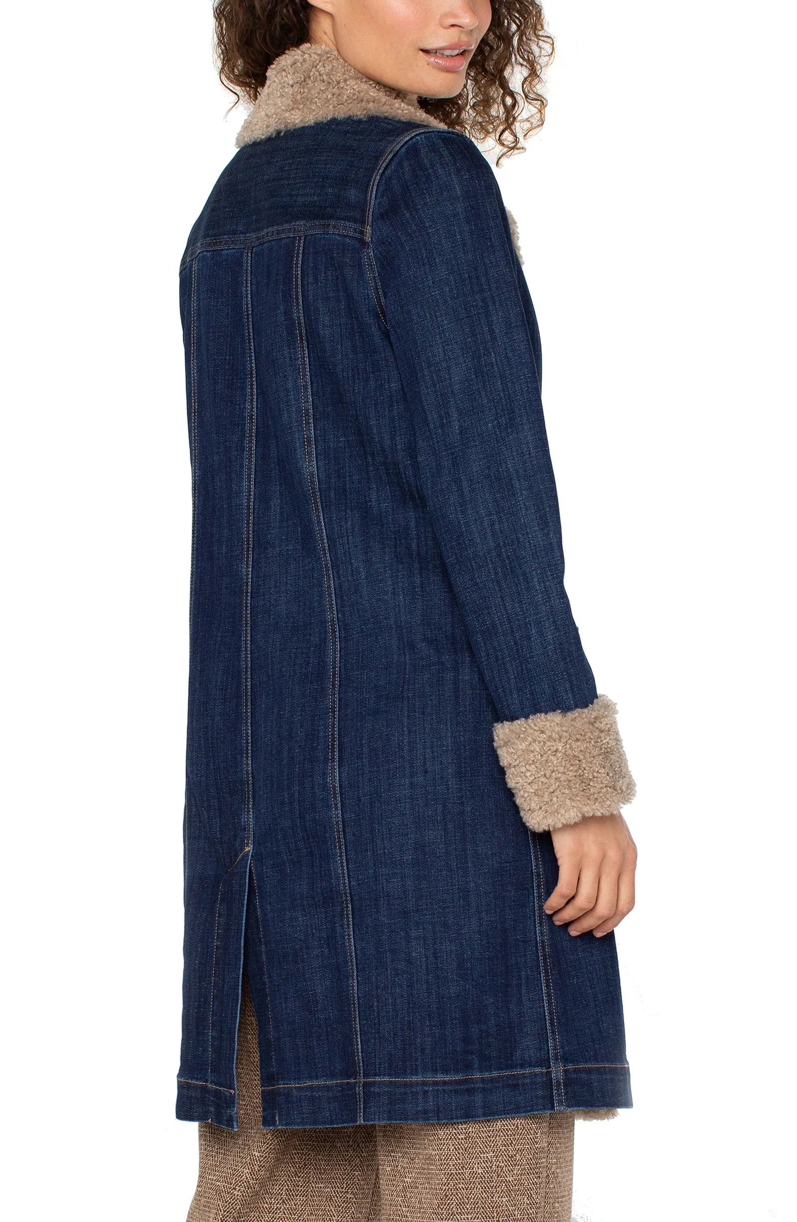 SHERPA TRIMMED NOTCH COLLAR JACKET sold by Liverpool Jeans Company product image thumbnail 2