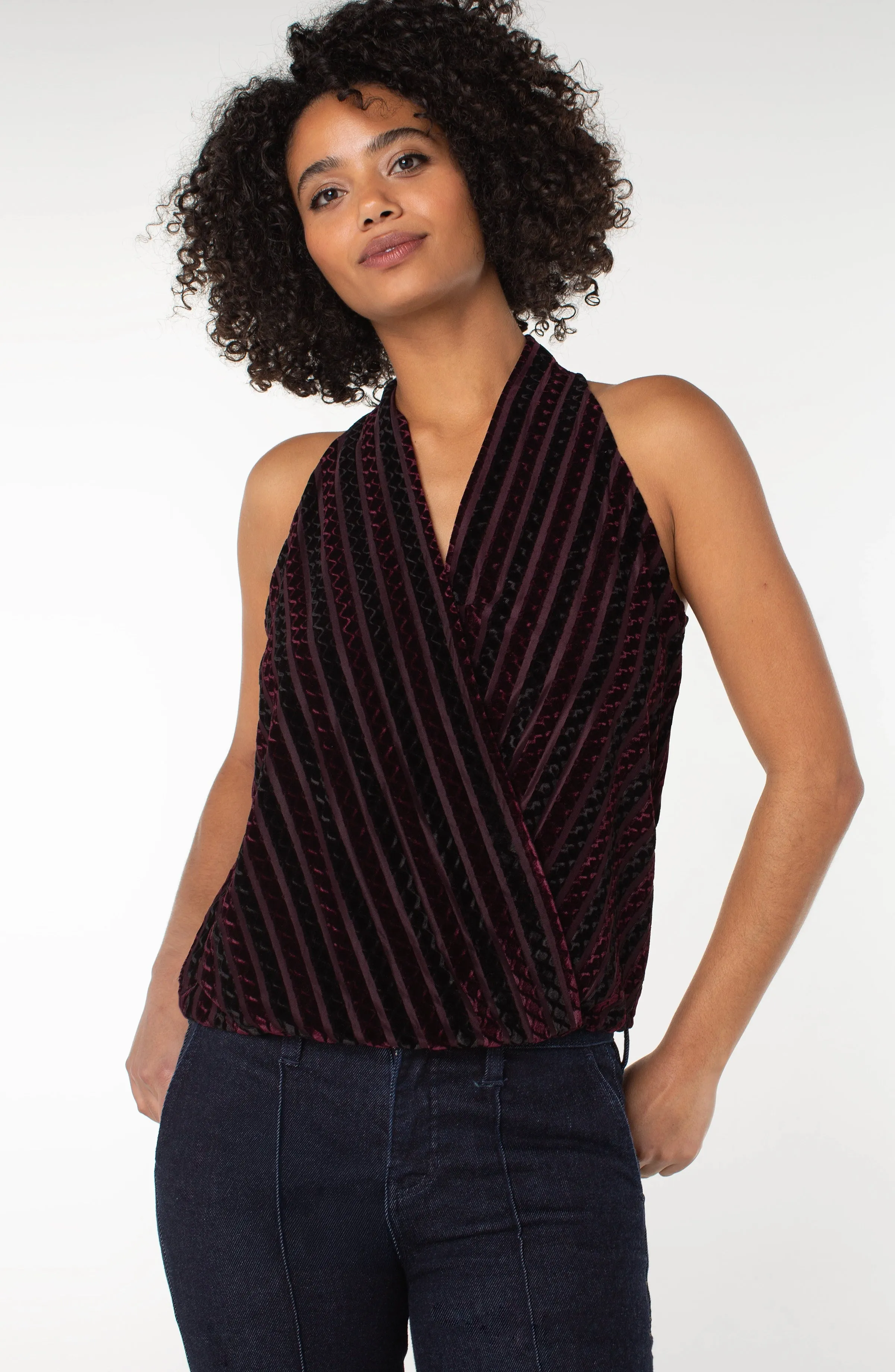 SLEEVELESS CROSSOVER KNIT TOP sold by Liverpool Jeans Company product image thumbnail 4
