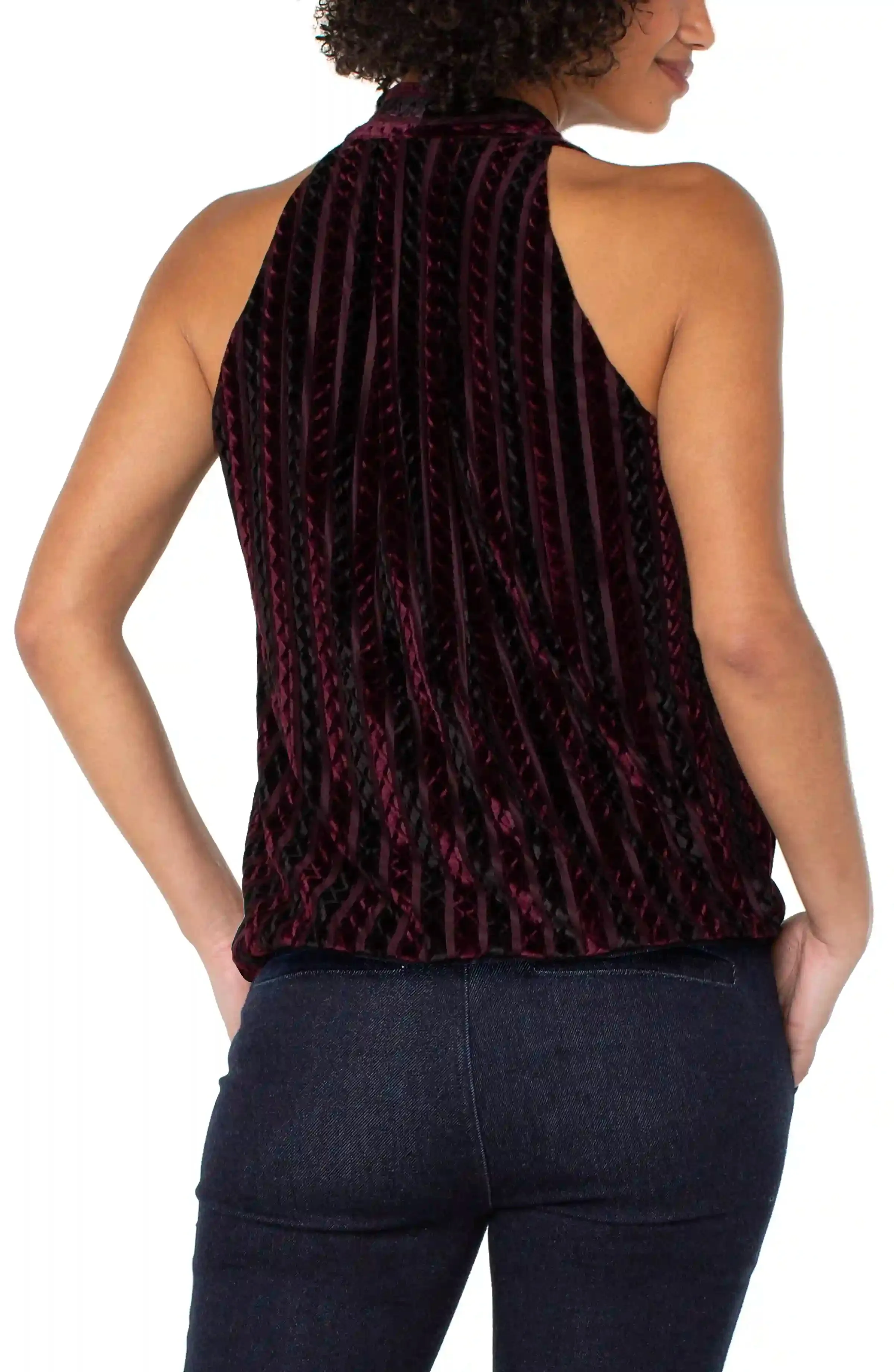 SLEEVELESS CROSSOVER KNIT TOP sold by Liverpool Jeans Company product image thumbnail 2