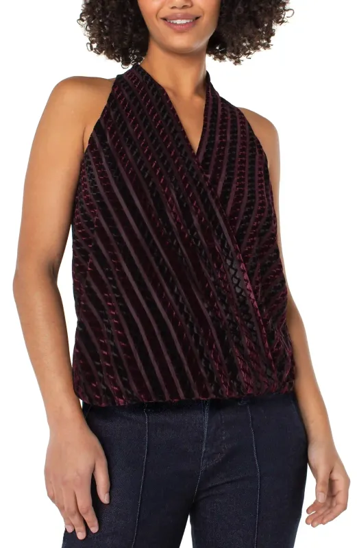 SLEEVELESS CROSSOVER KNIT TOP sold by Liverpool Jeans Company