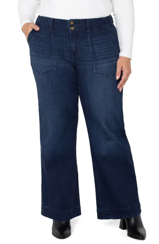 PATCH POCKET WIDE LEG TROUSER sold by Liverpool Jeans Company