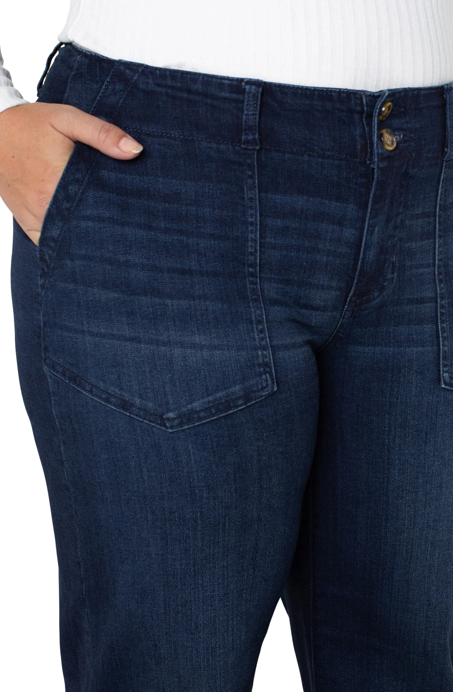 PATCH POCKET WIDE LEG TROUSER sold by Liverpool Jeans Company product image thumbnail 3