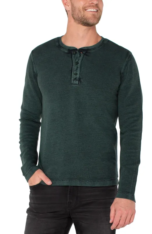 LONG SLEEVE HENLEY sold by Liverpool Jeans Company