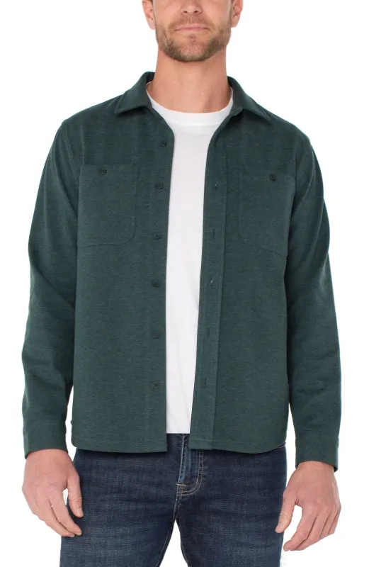 KNIT BUTTON UP LONG SLEEVE SHIRT sold by Liverpool Jeans Company