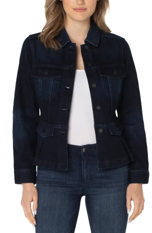 PEPLUM DENIM JACKET sold by Liverpool Jeans Company