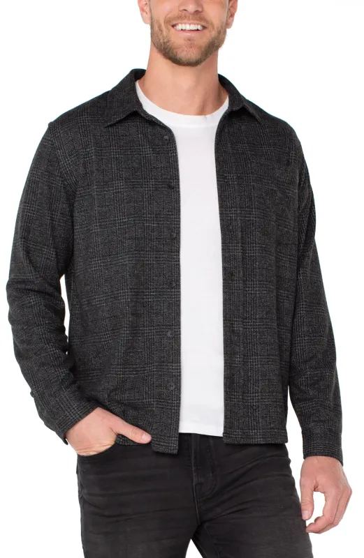 KNIT BUTTON UP LONG SLEEVE SHIRT sold by Liverpool Jeans Company