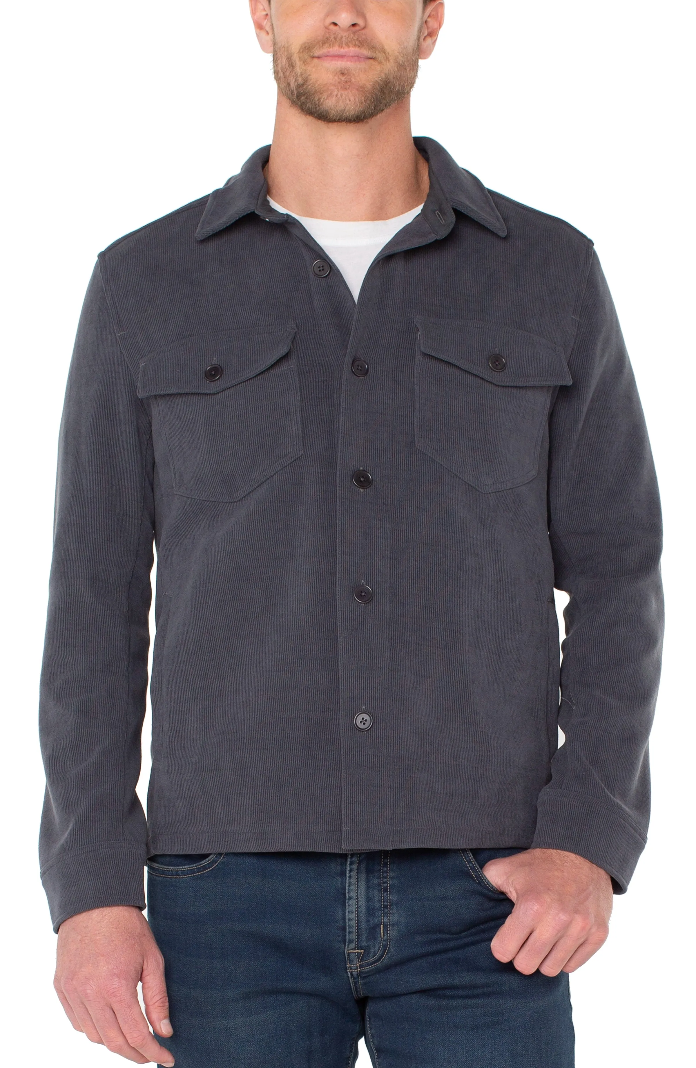 LONG SLEEVE CORDUROY OVERSHIRT sold by Liverpool Jeans Company