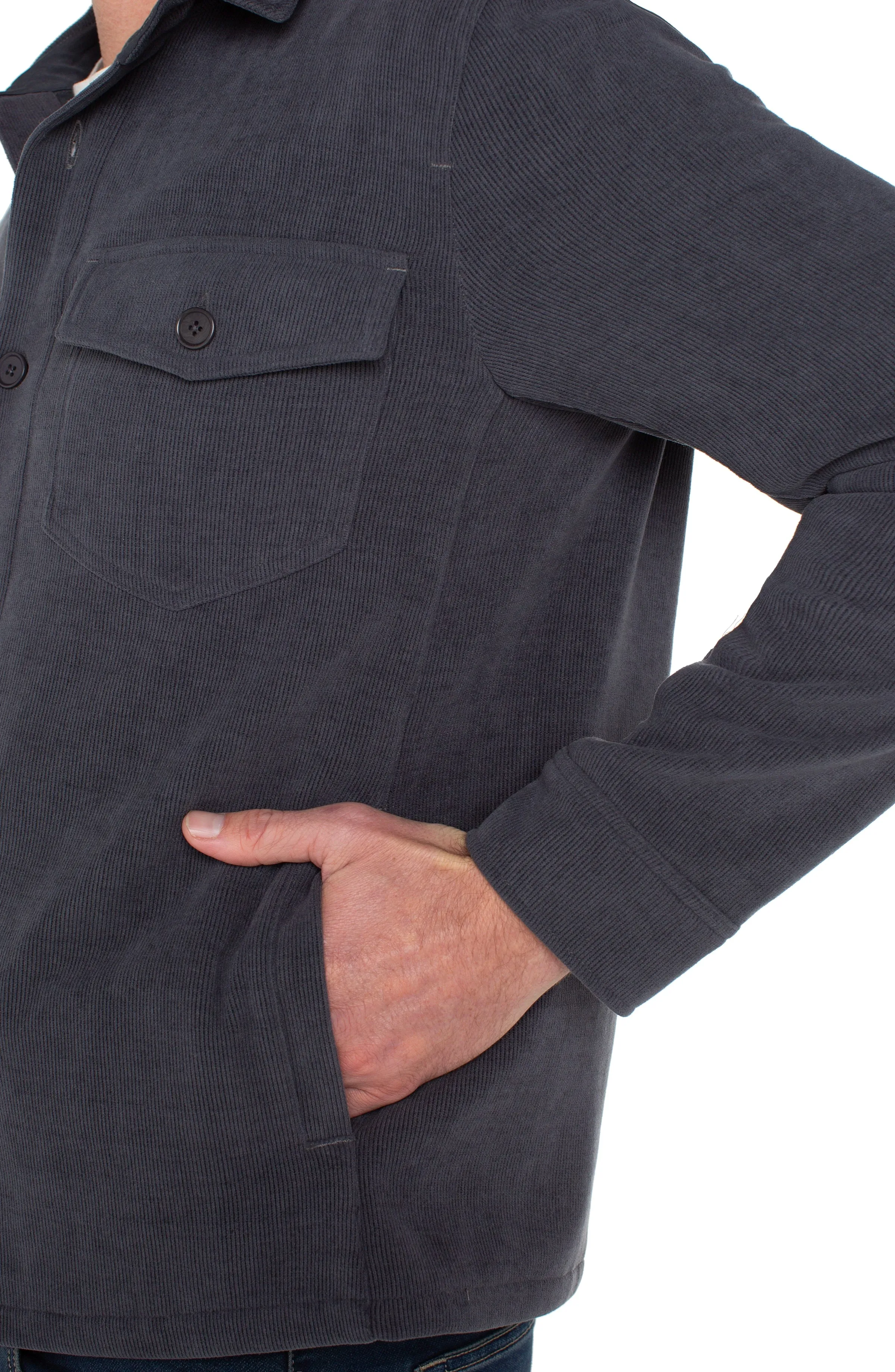 LONG SLEEVE CORDUROY OVERSHIRT sold by Liverpool Jeans Company product image thumbnail 3