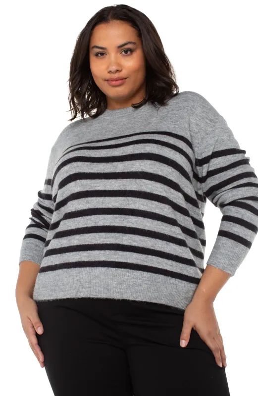 LONG SLEEVE CREW NECK DROP SHOULDER SWEATER sold by Liverpool Jeans Company