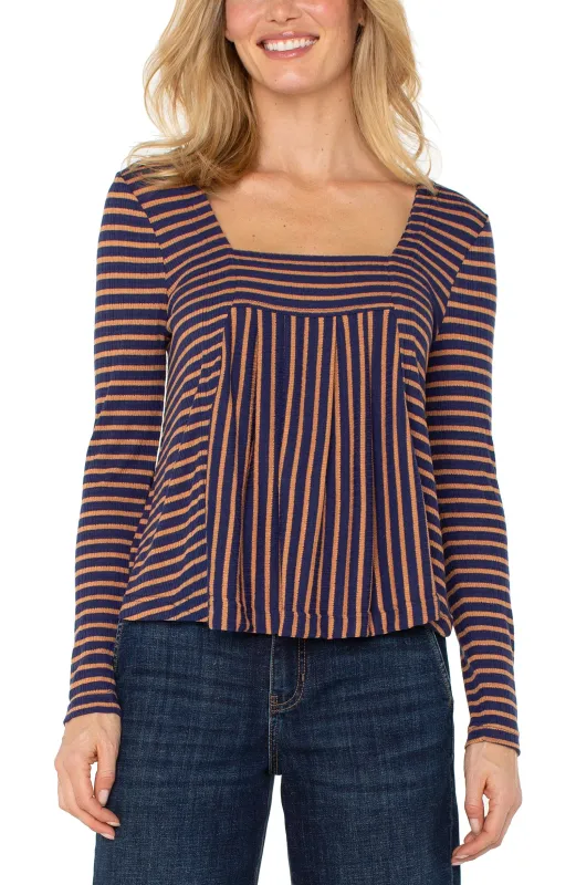 LONG SLEEVE SQUARE NECK KNIT TOP sold by Liverpool Jeans Company