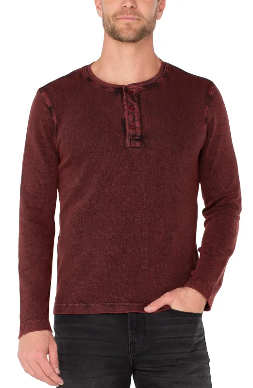 LONG SLEEVE HENLEY sold by Liverpool Jeans Company