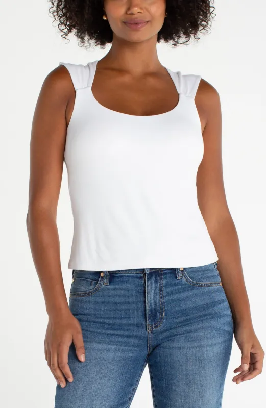 SLEEVELESS BUILT-IN BRA KNIT TOP sold by Liverpool Jeans Company