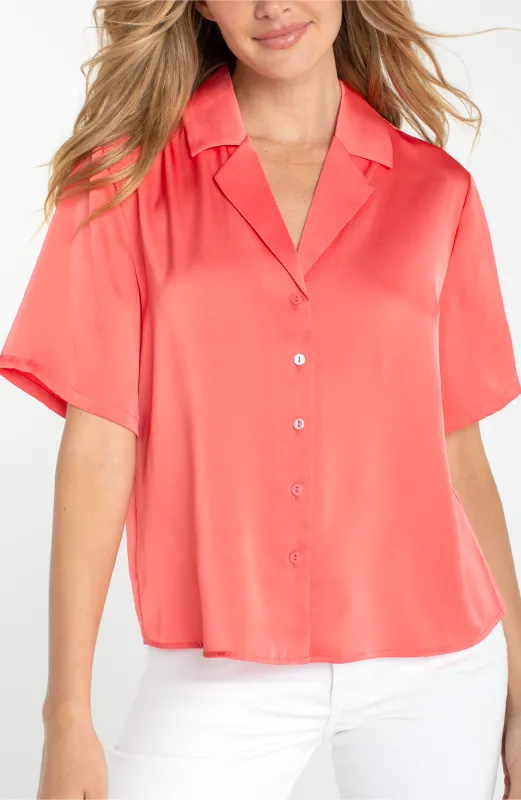 SHORT SLEEVE CAMP COLLAR BLOUSE sold by Liverpool Jeans Company