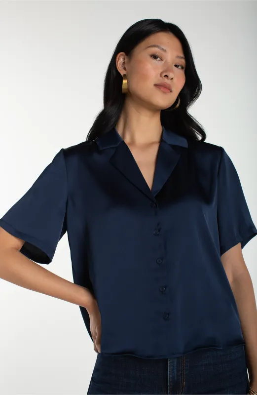 SHORT SLEEVE CAMP COLLAR BLOUSE sold by Liverpool Jeans Company
