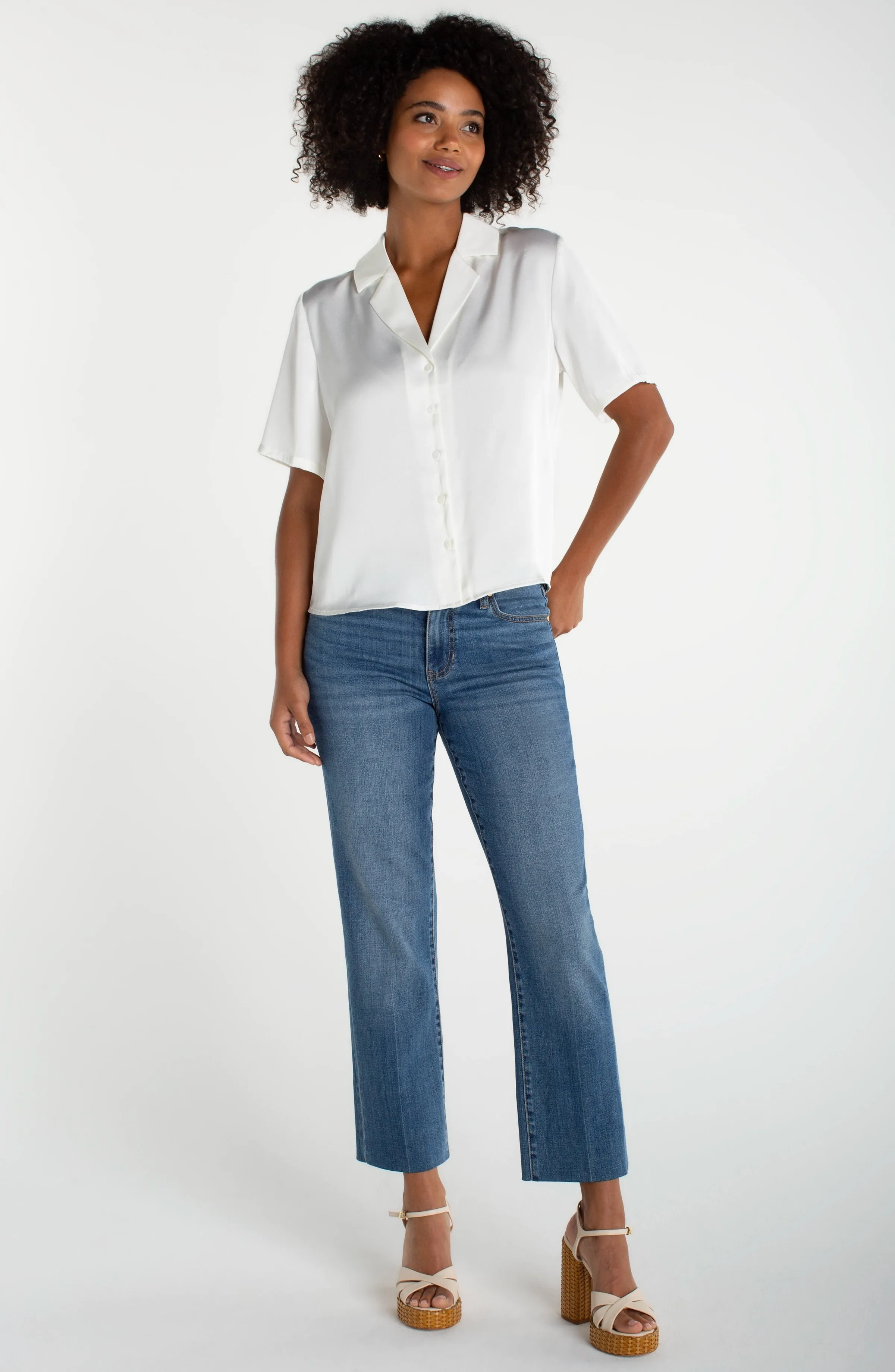 SHORT SLEEVE CAMP COLLAR BLOUSE sold by Liverpool Jeans Company product image thumbnail 4