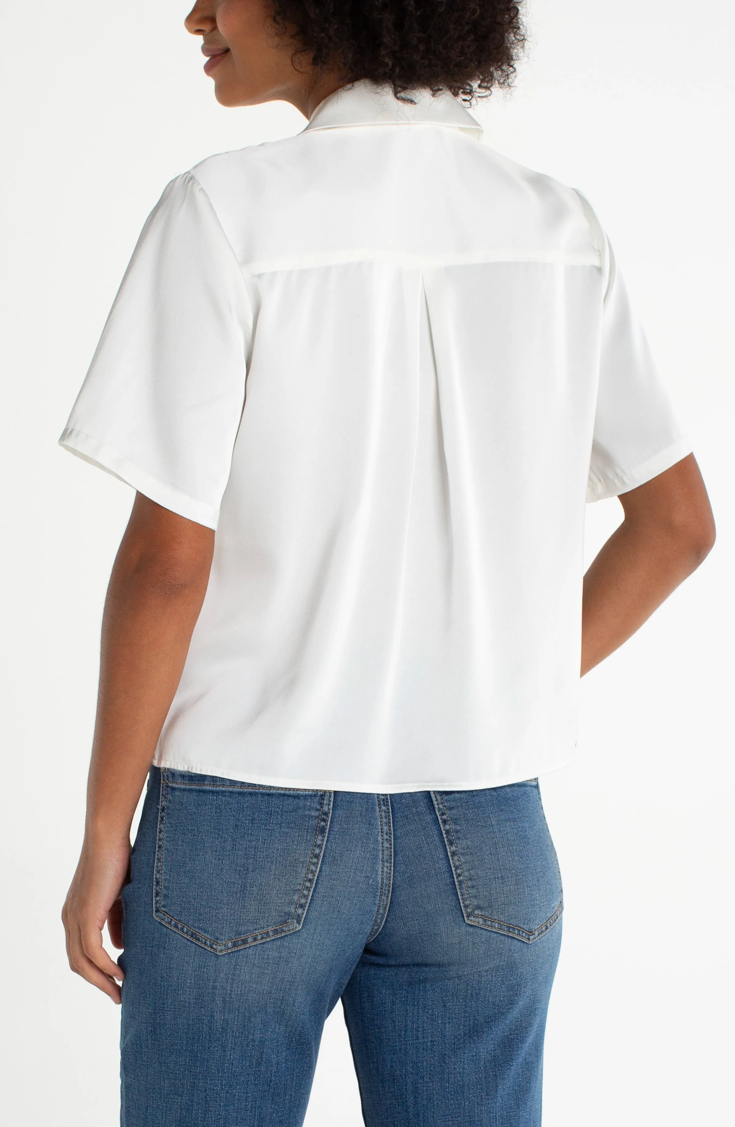 SHORT SLEEVE CAMP COLLAR BLOUSE sold by Liverpool Jeans Company product image thumbnail 2