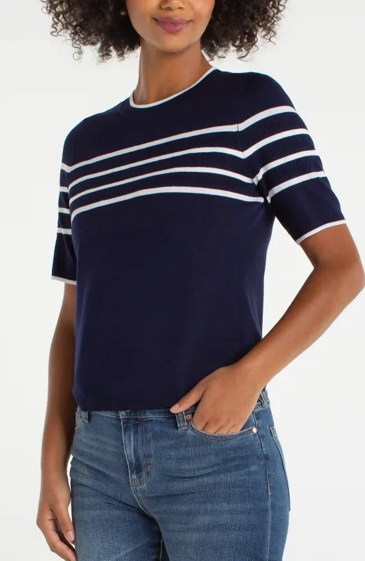 PETITE SHORT SLEEVE CREW NECK SWEATER sold by Liverpool Jeans Company