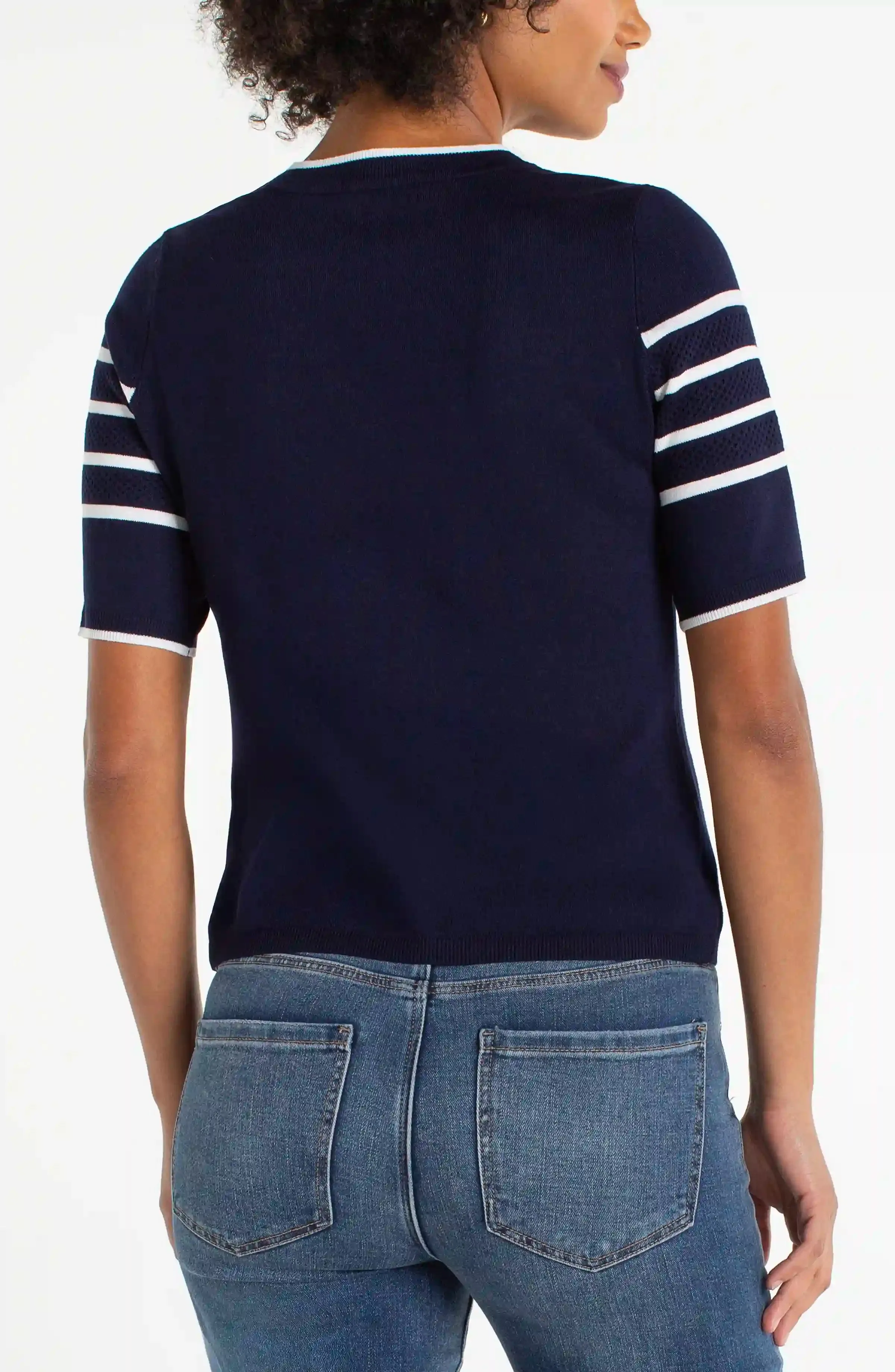 PETITE SHORT SLEEVE CREW NECK SWEATER sold by Liverpool Jeans Company product image thumbnail 3