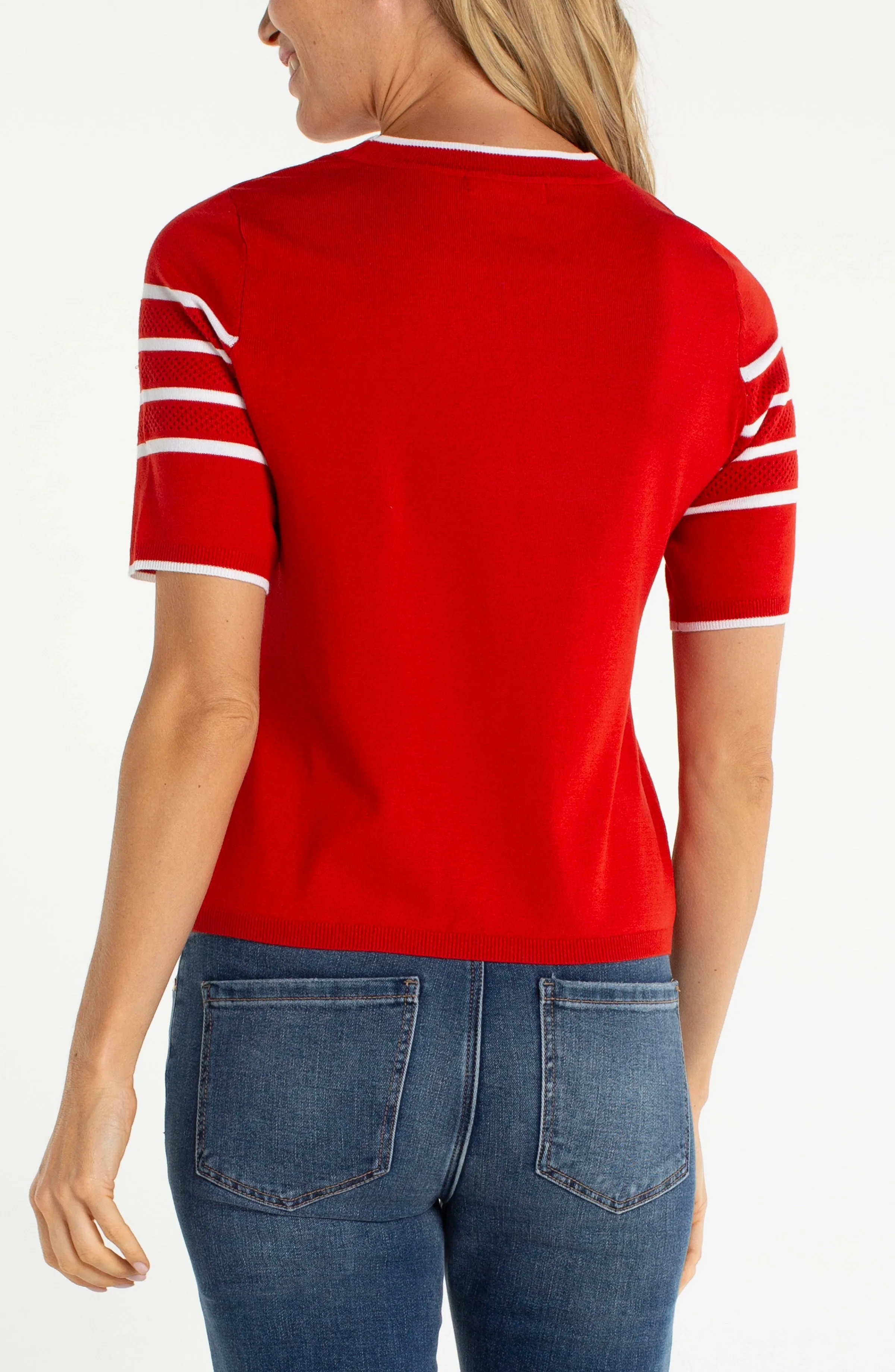 PETITE SHORT SLEEVE CREW NECK SWEATER sold by Liverpool Jeans Company product image thumbnail 2