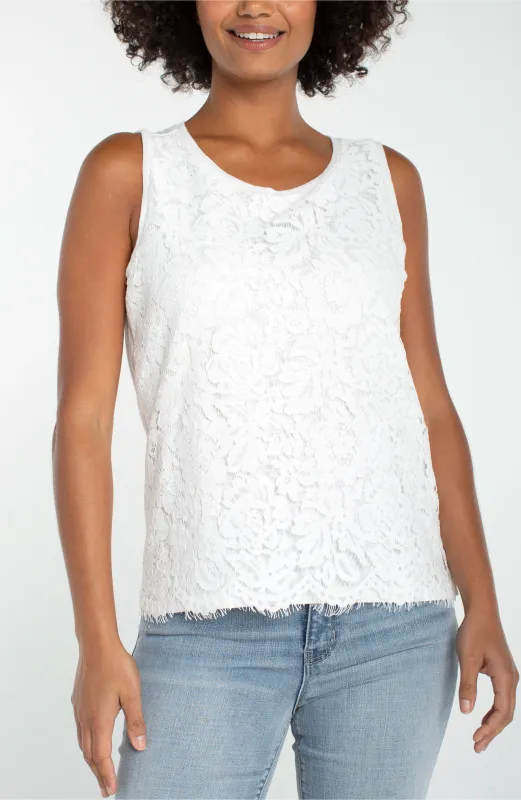 SLEEVELESS LACE-TO-KNIT HYBRID TOP sold by Liverpool Jeans Company