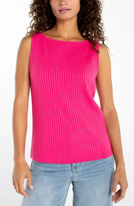 PETITE SLEEVELESS BOAT NECK RIB KNIT TOP sold by Liverpool Jeans Company