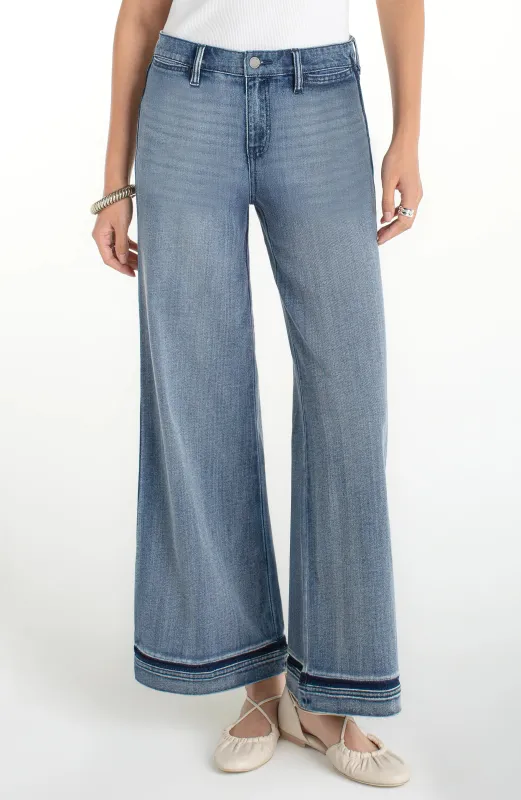 PETITE SUPER STRIDE WIDE LEG WITH SHADOW CUFF sold by Liverpool Jeans Company