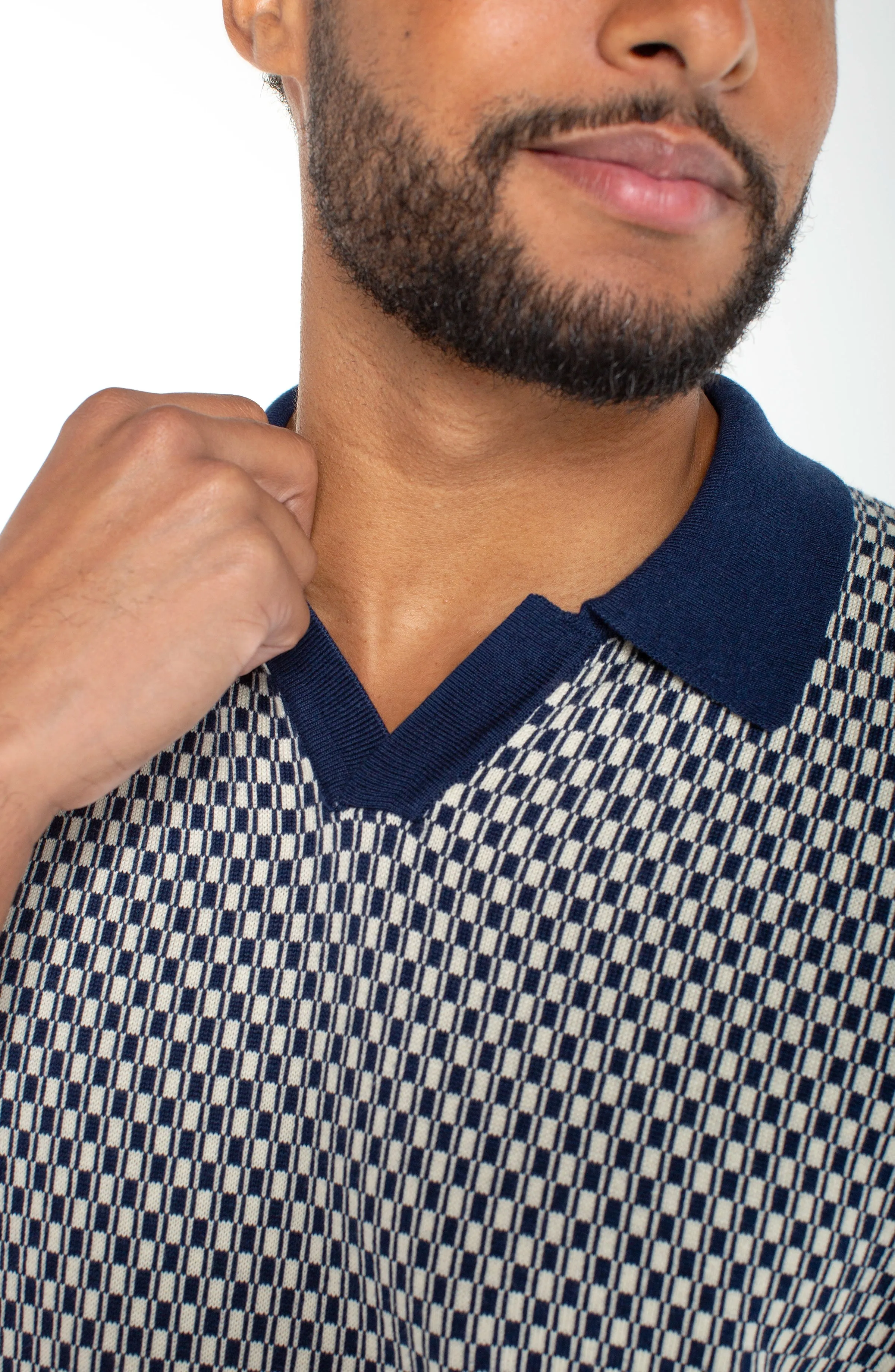 JOHNNY COLLAR SWEATER KNIT POLO sold by Liverpool Jeans Company product image thumbnail 3