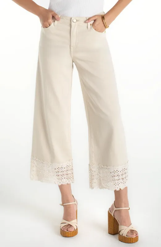 STRIDE WIDE LEG WITH LACE TRIM sold by Liverpool Jeans Company