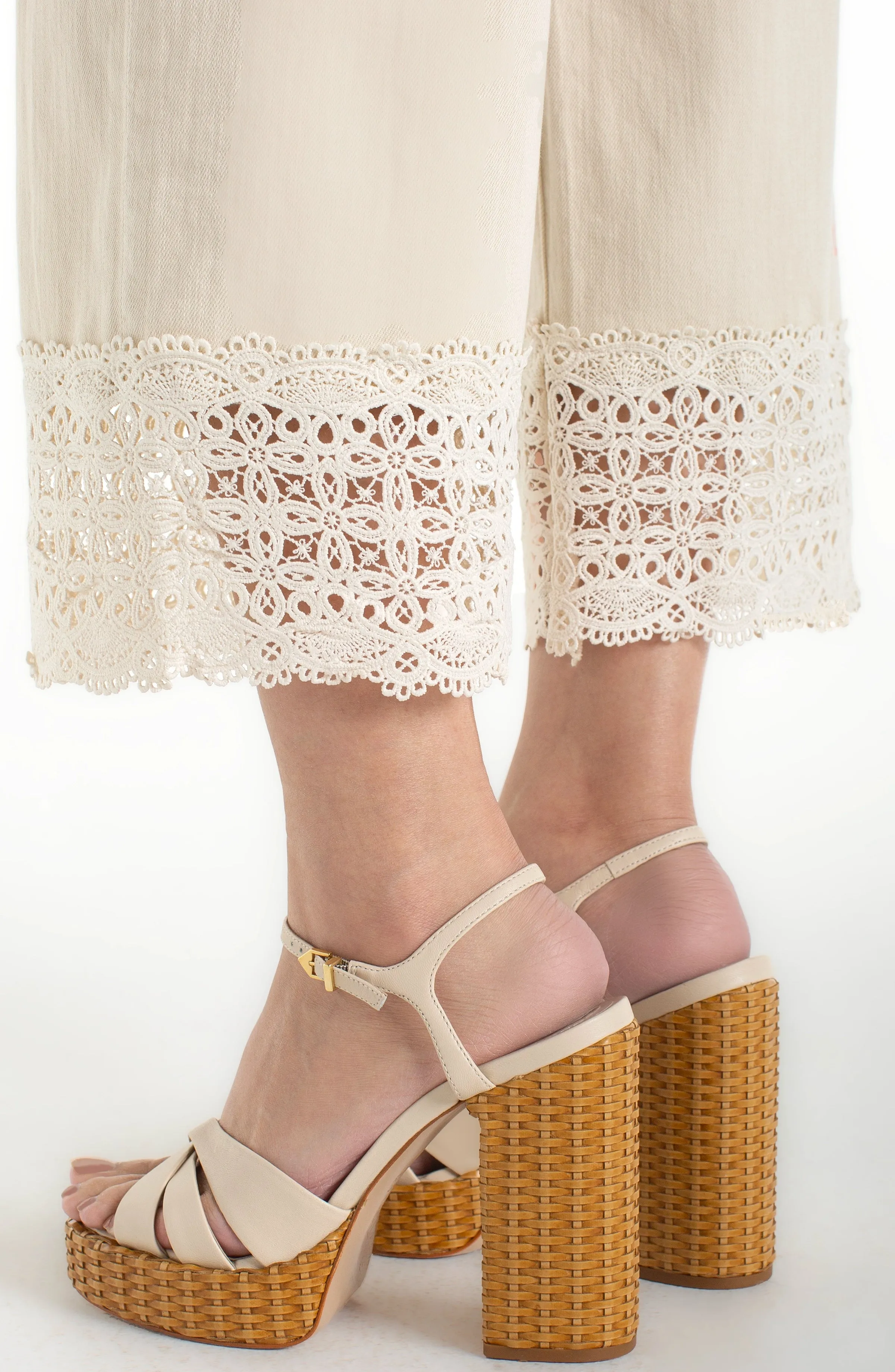 STRIDE WIDE LEG WITH LACE TRIM sold by Liverpool Jeans Company product image thumbnail 3