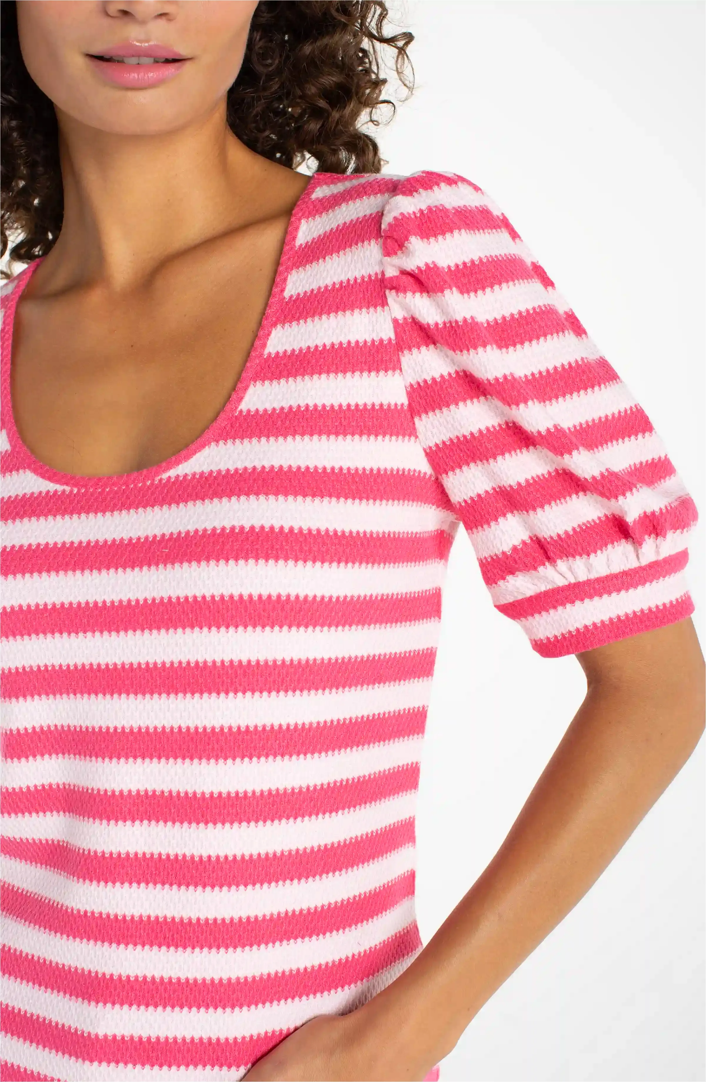 half sleeve scoop neck knit top sold by Liverpool Jeans Company product image thumbnail 4