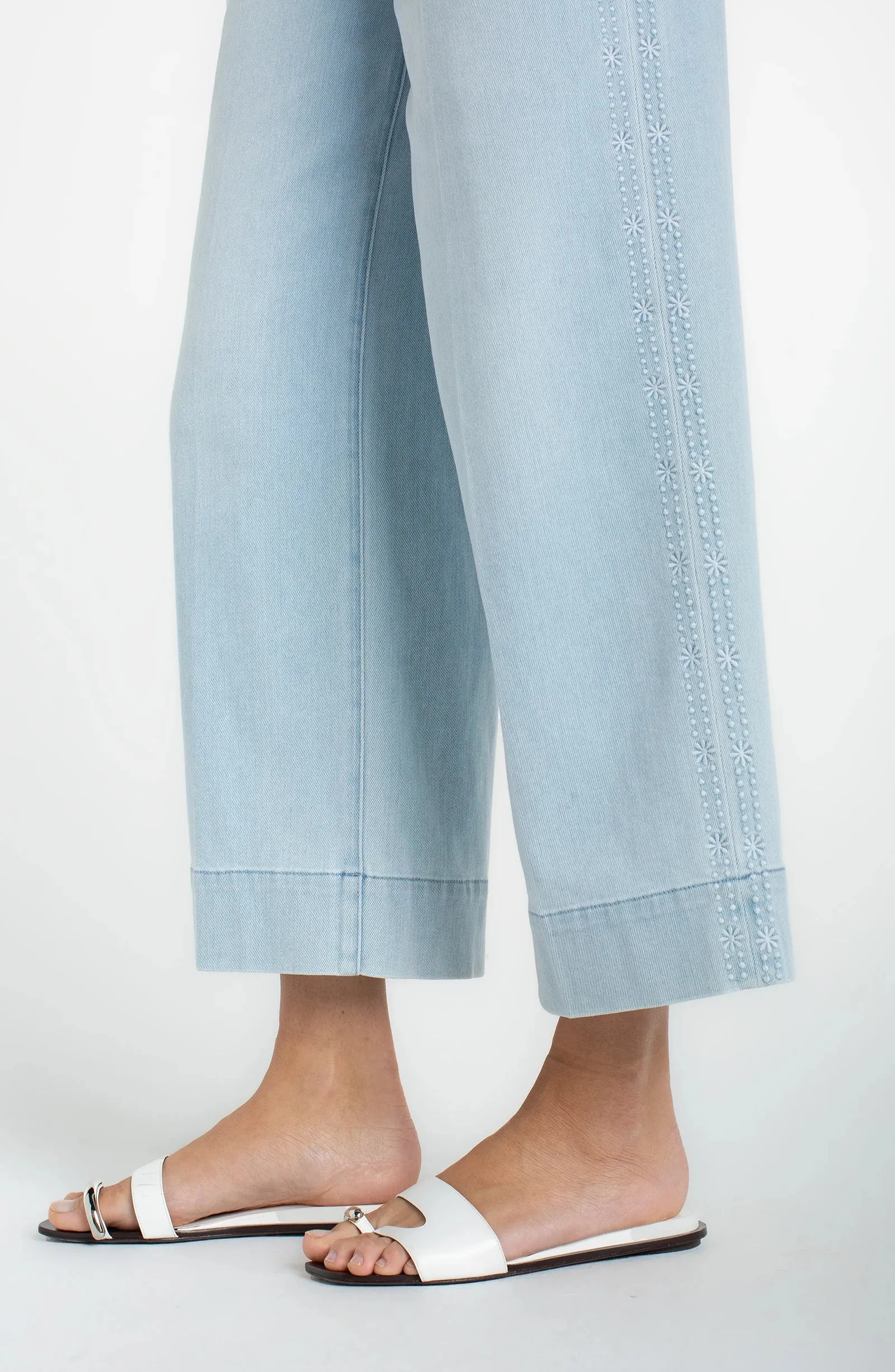 STRIDE CROP WIDE LEG WITH EMBROIDERED SIDE SEAM sold by Liverpool Jeans Company product image thumbnail 4