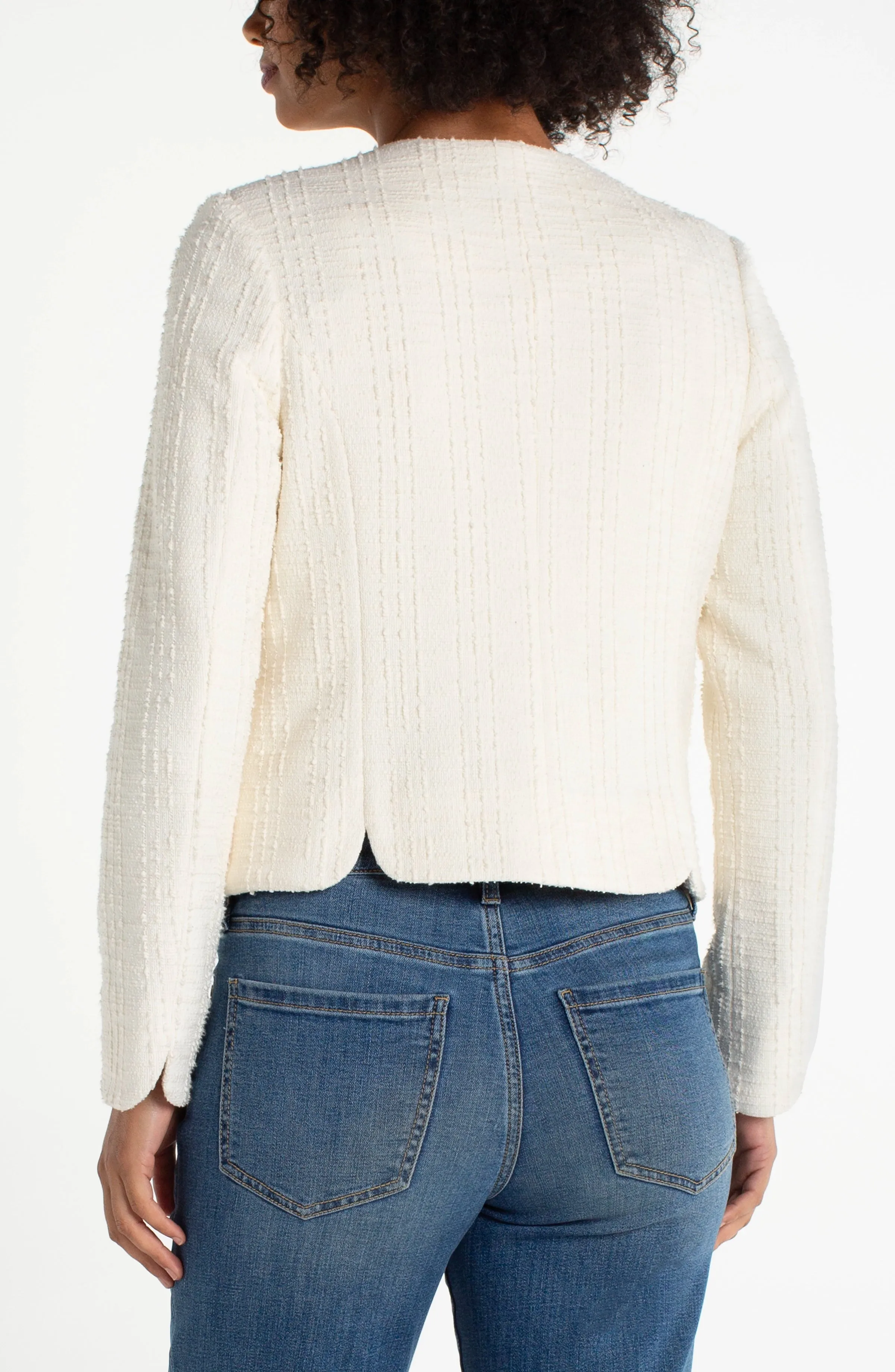 COLLARLESS JACKET WITH SCALLOP DETAIL sold by Liverpool Jeans Company product image thumbnail 2