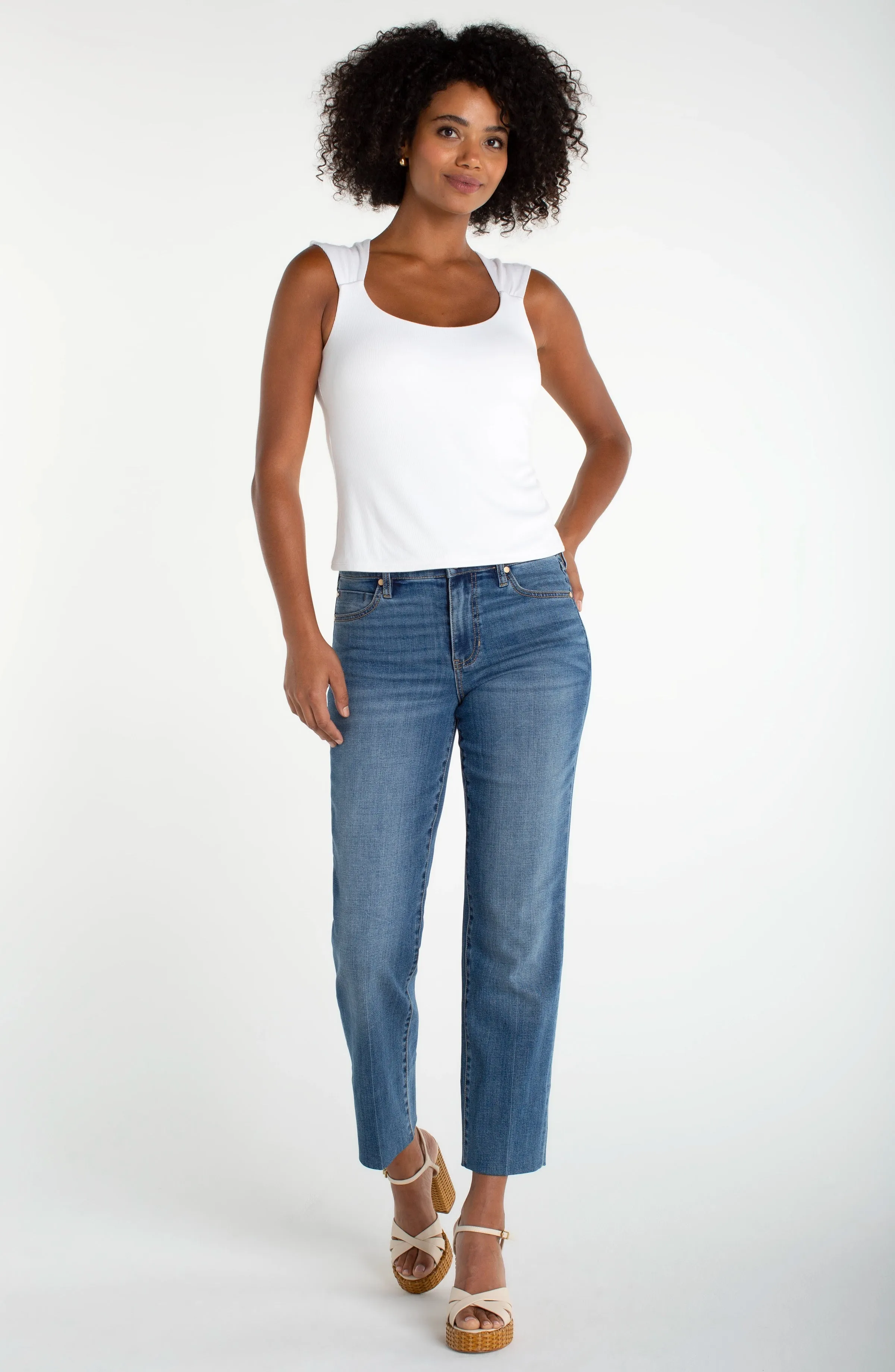 PETITE SLEEVELESS BUILT-IN BRA KNIT TOP sold by Liverpool Jeans Company product image thumbnail 5