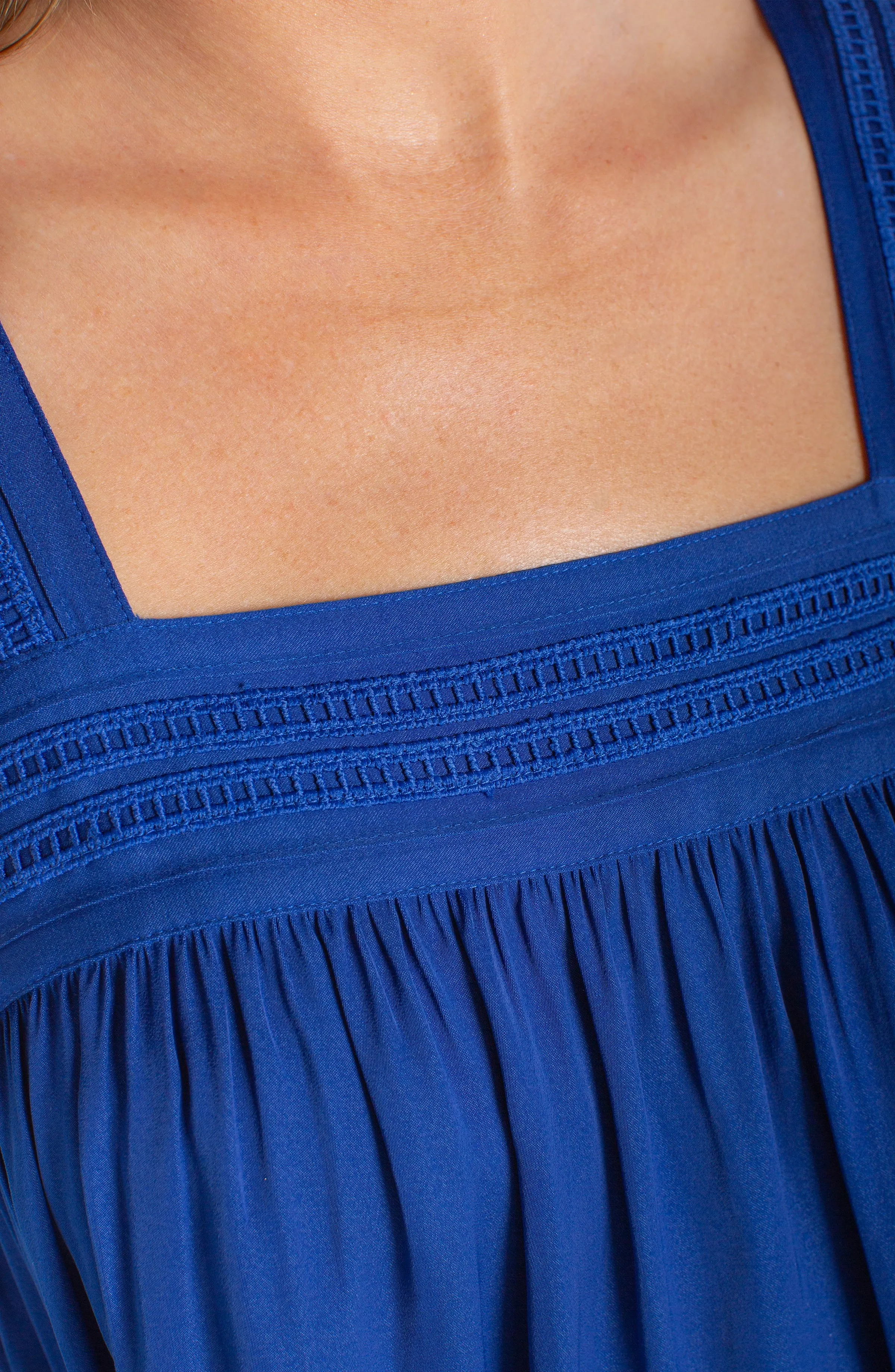 SLEEVELESS WOVEN TOP W/ PINTUCK STRAPS sold by Liverpool Jeans Company product image thumbnail 3