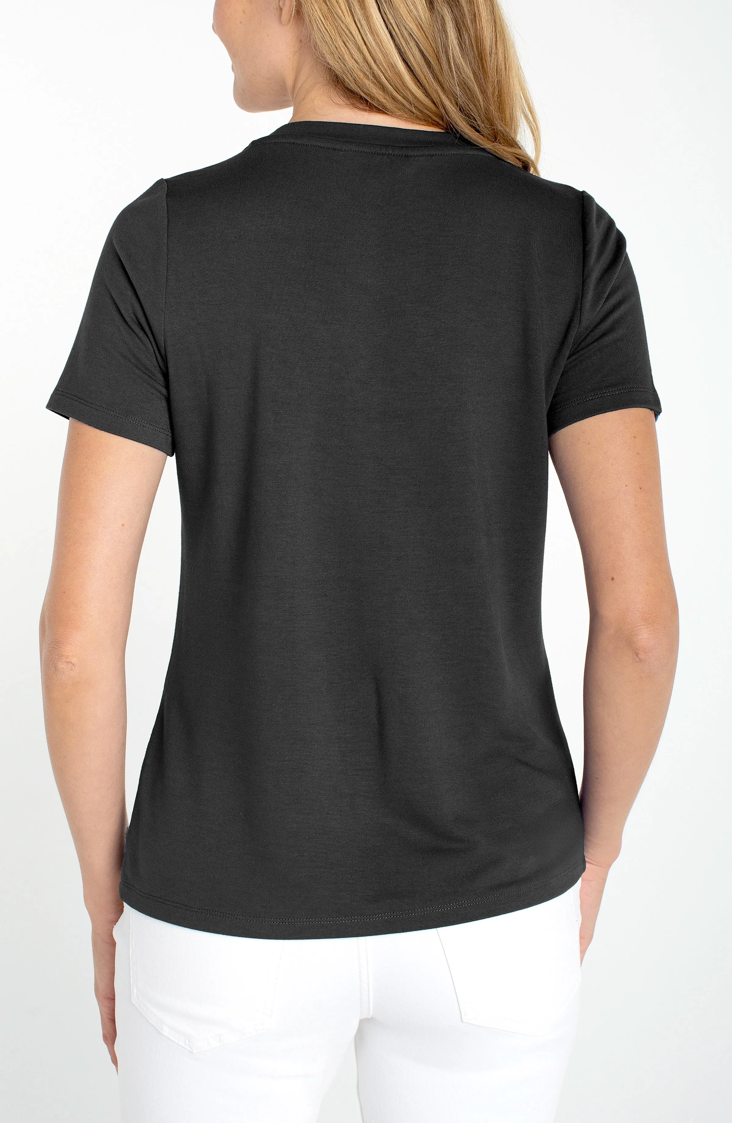 SHORT SLEEVE V-NECK KNIT TEE sold by Liverpool Jeans Company product image thumbnail 2