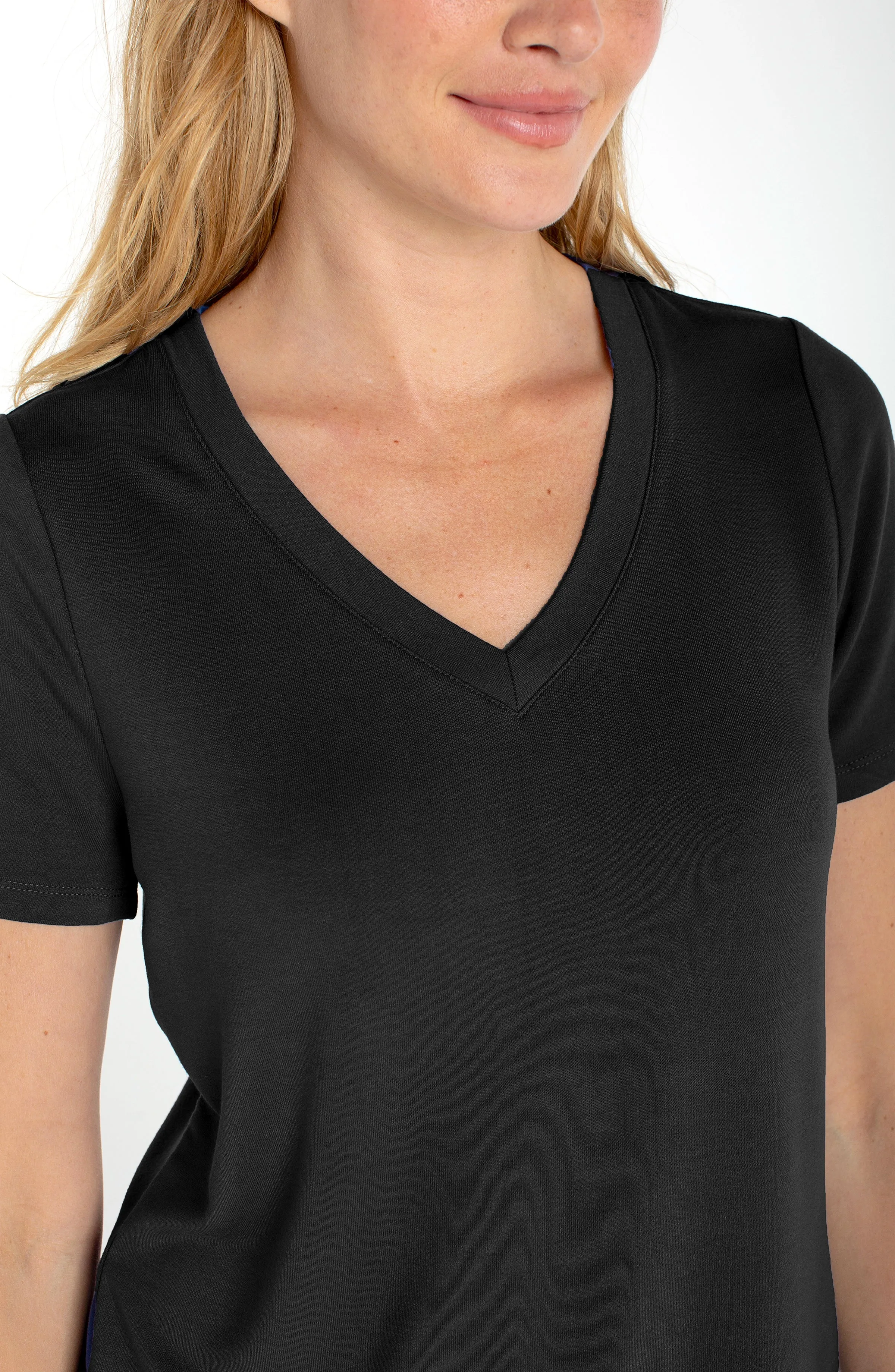 SHORT SLEEVE V-NECK KNIT TEE sold by Liverpool Jeans Company product image thumbnail 3