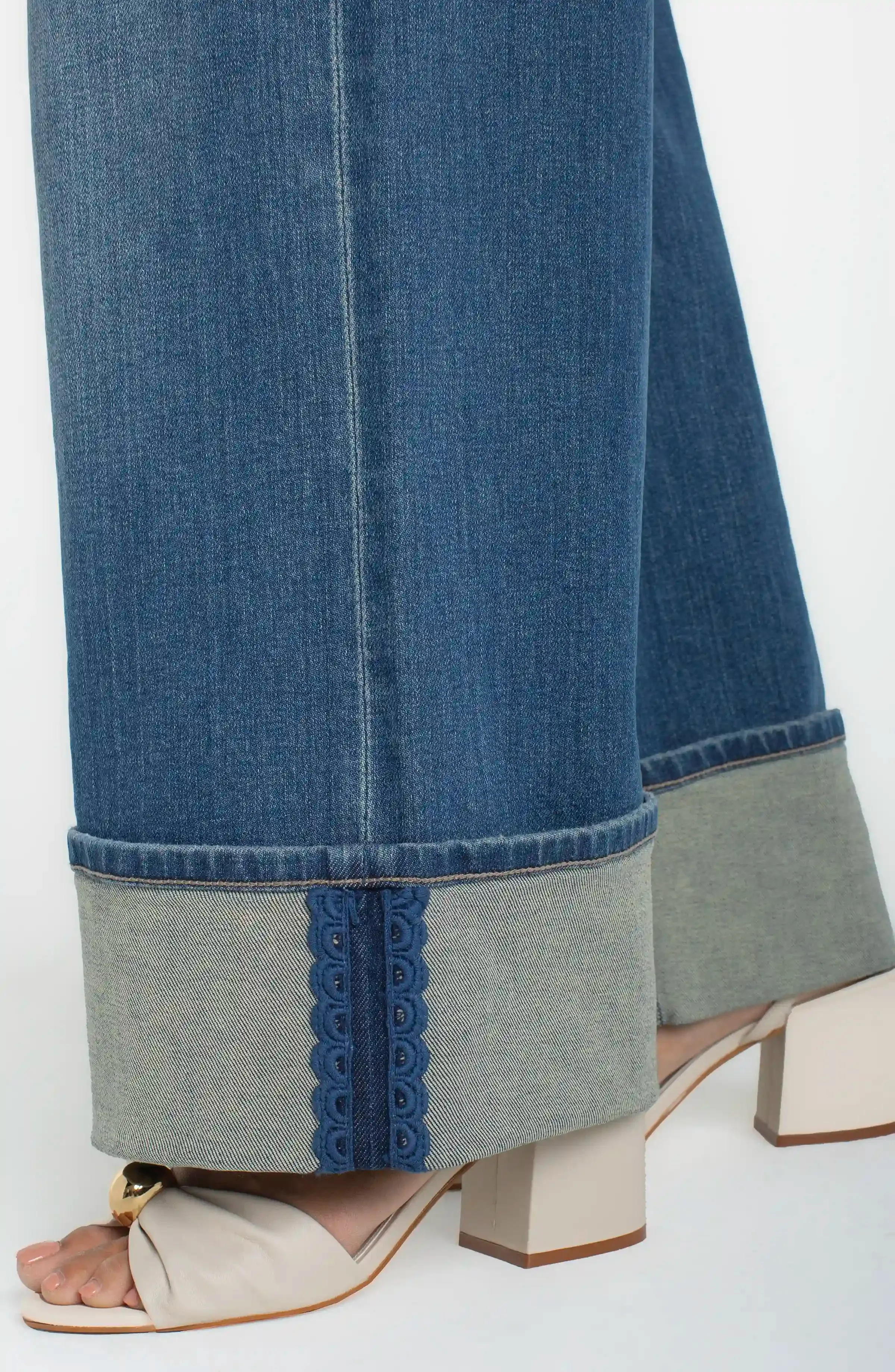 MORGAN CUFFED CROP WIDE LEG W/TRIM sold by Liverpool Jeans Company product image thumbnail 3