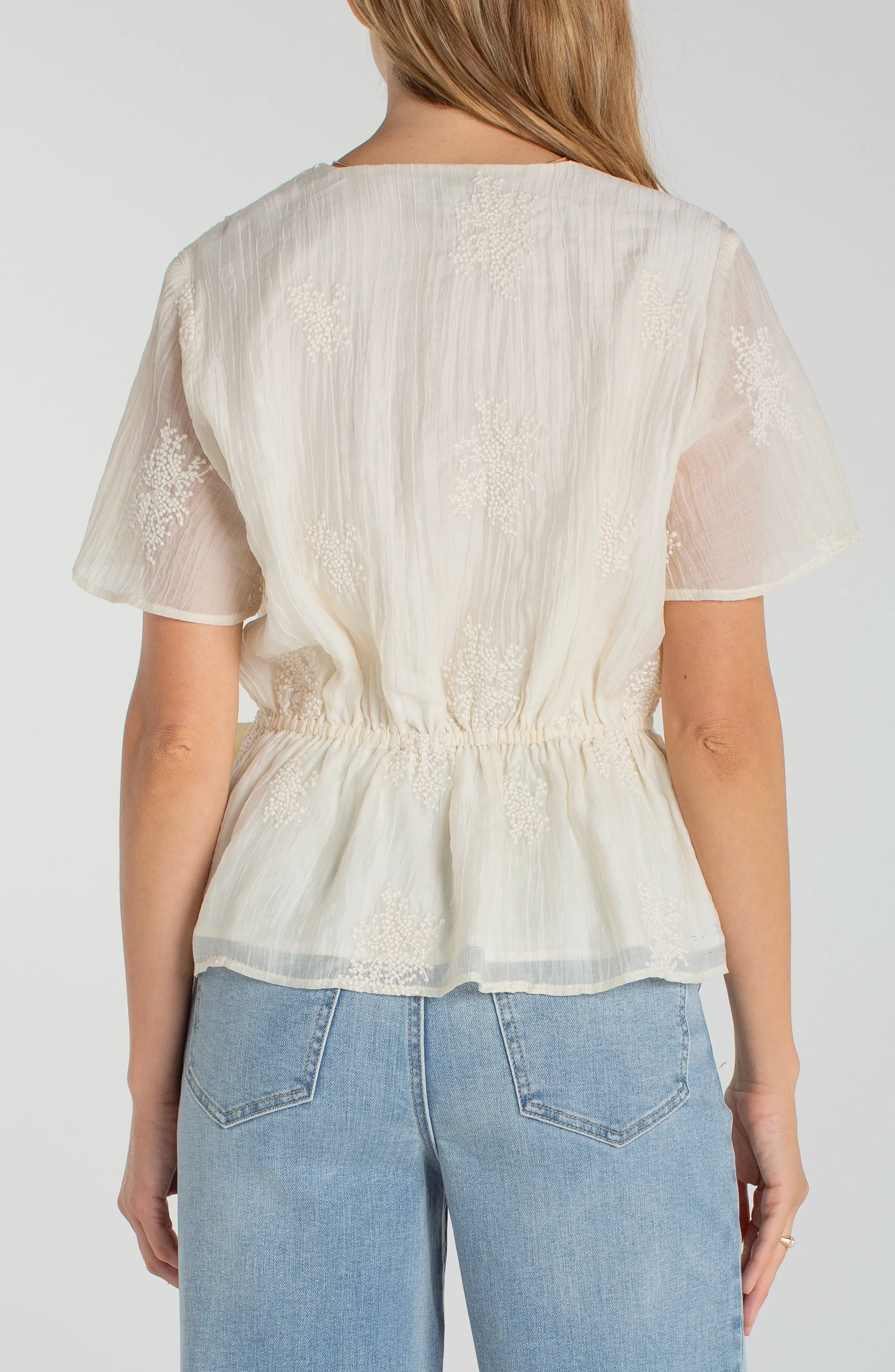 WRAP FRONT WOVEN TOP W/ TIE sold by Liverpool Jeans Company product image thumbnail 3