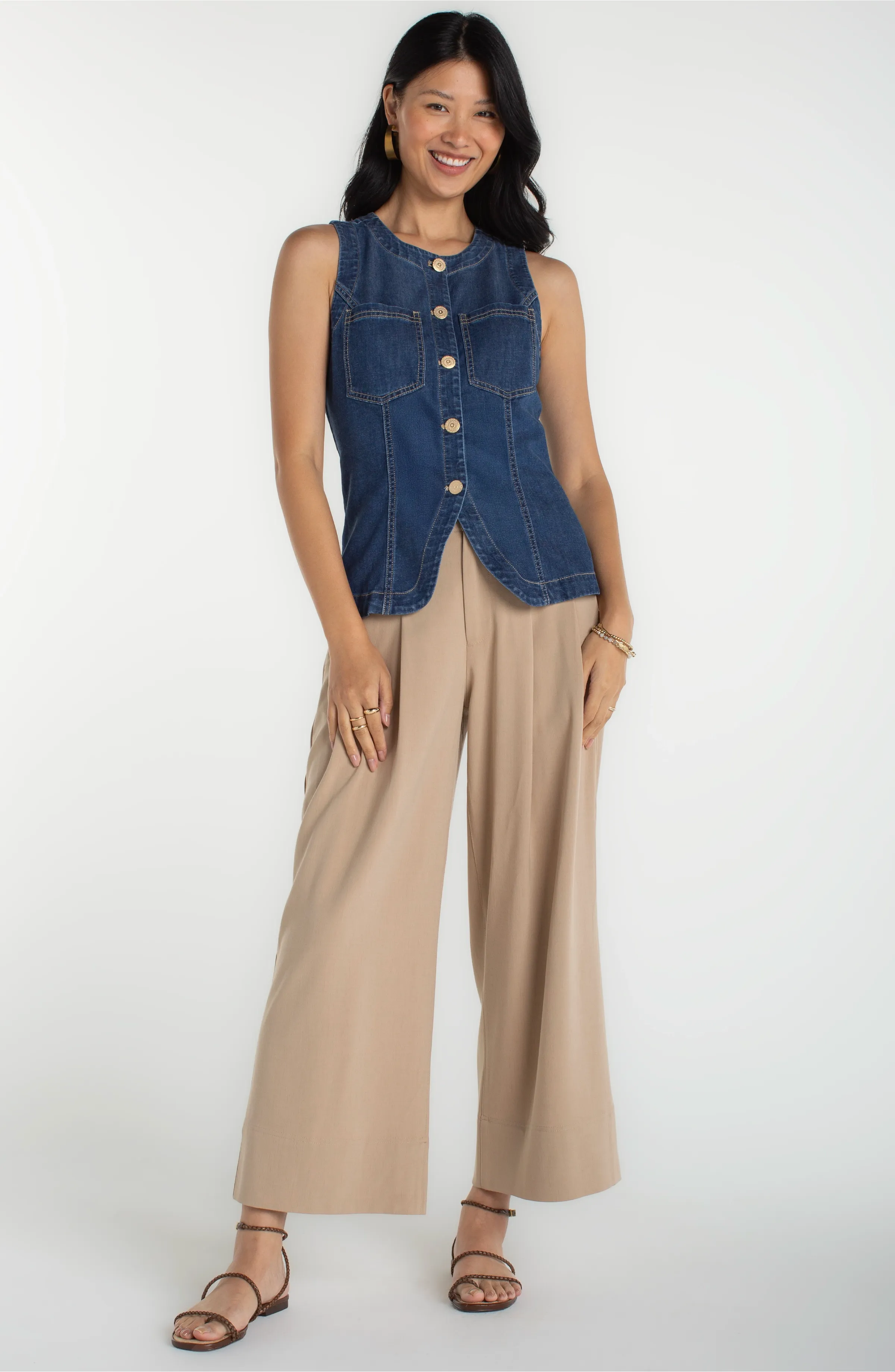CREW NECK SPLIT FRONT VEST sold by Liverpool Jeans Company product image thumbnail 4