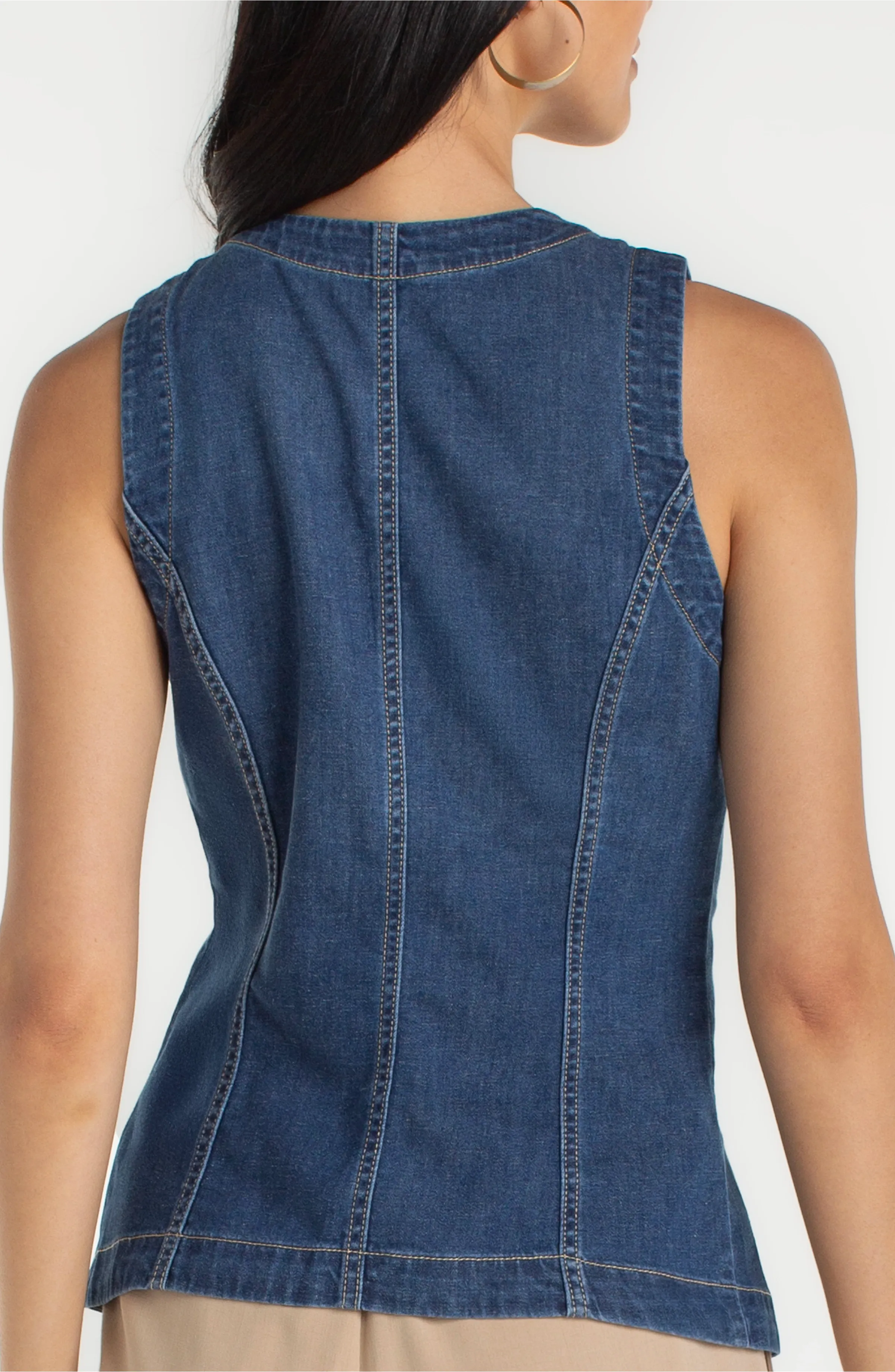CREW NECK SPLIT FRONT VEST sold by Liverpool Jeans Company product image thumbnail 2