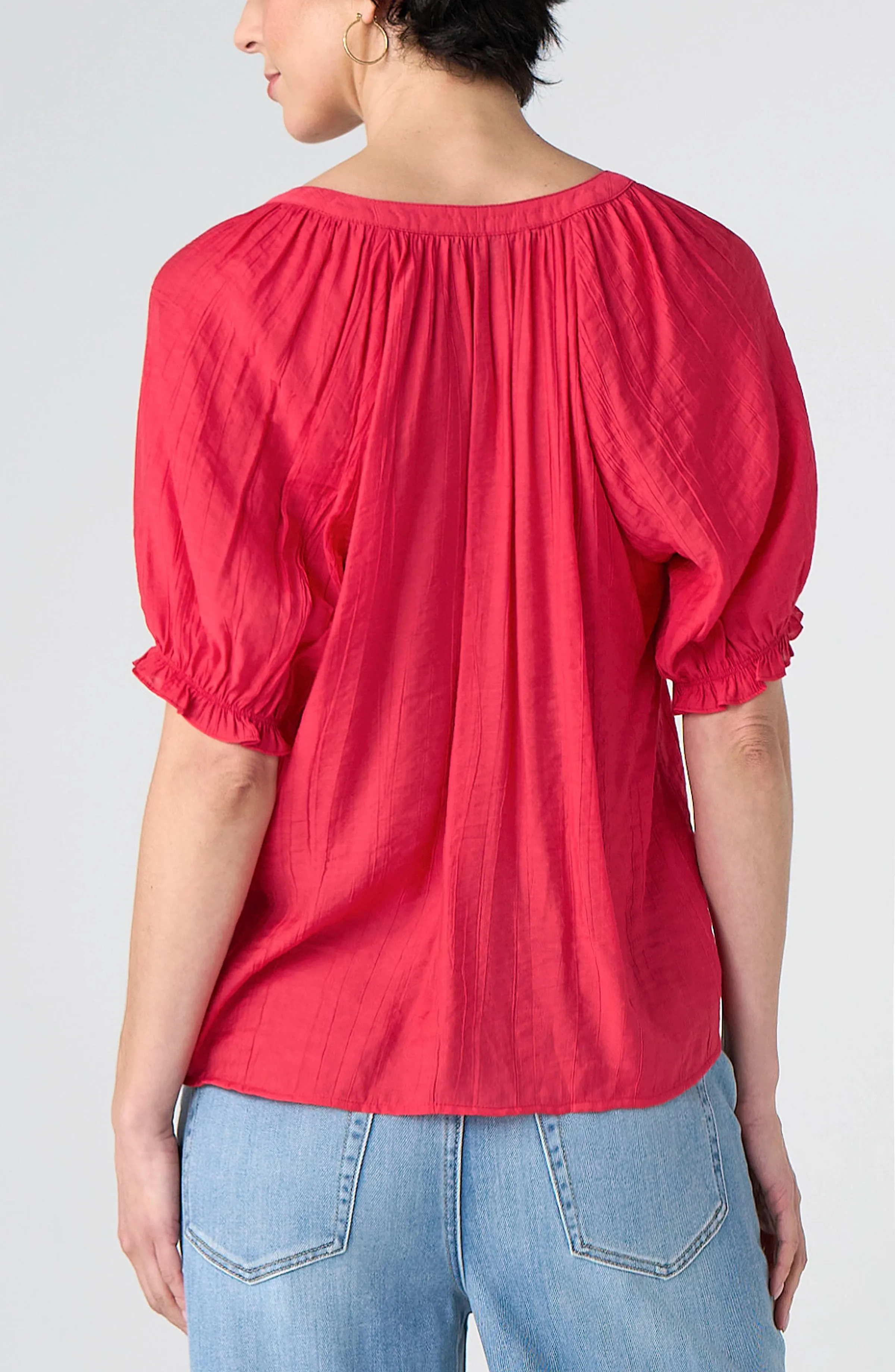SHORT SLEEVE HALF PLACKET BLOUSE sold by Liverpool Jeans Company product image thumbnail 3