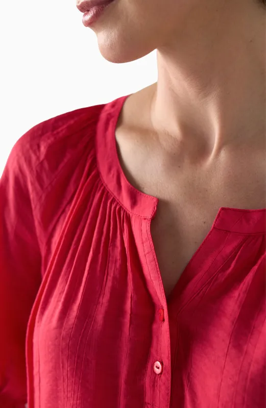 SHORT SLEEVE HALF PLACKET BLOUSE made by Liverpool Jeans Company