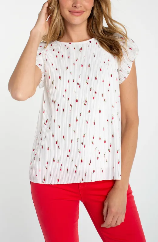 flutter sleeve boat neck knit top made by Liverpool Jeans Company