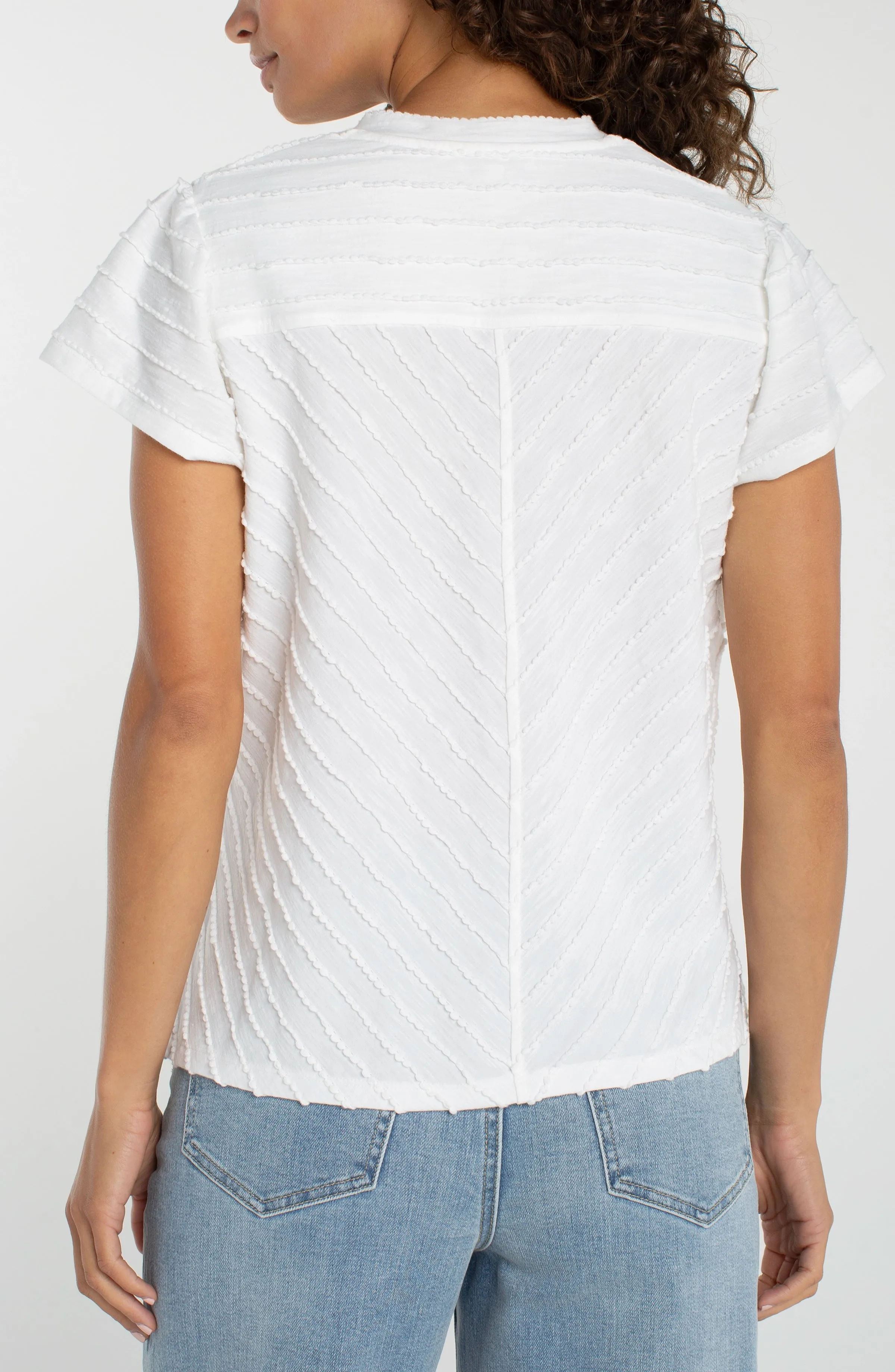 SHORT SLEEVE V-NECK KNIT TOP sold by Liverpool Jeans Company product image thumbnail 2